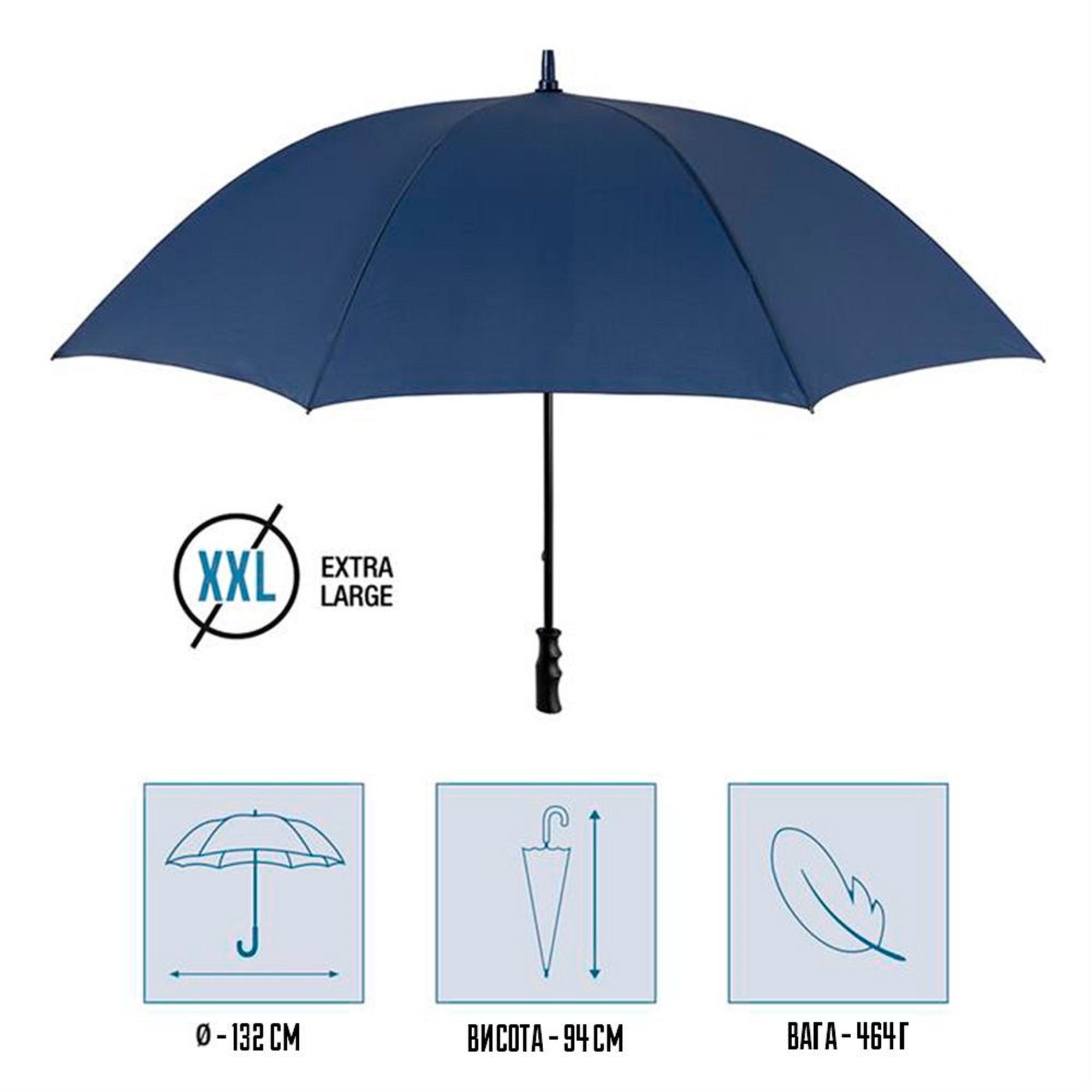 Парасоля-тростина Perletti Golf Xxl P96020-02 темно-синяфото