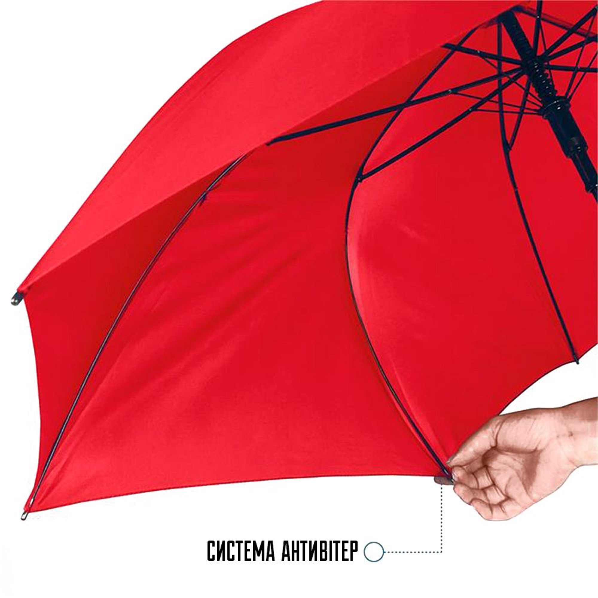 Парасоля-тростина Perletti Golf Xxl P96020-03 червонафото