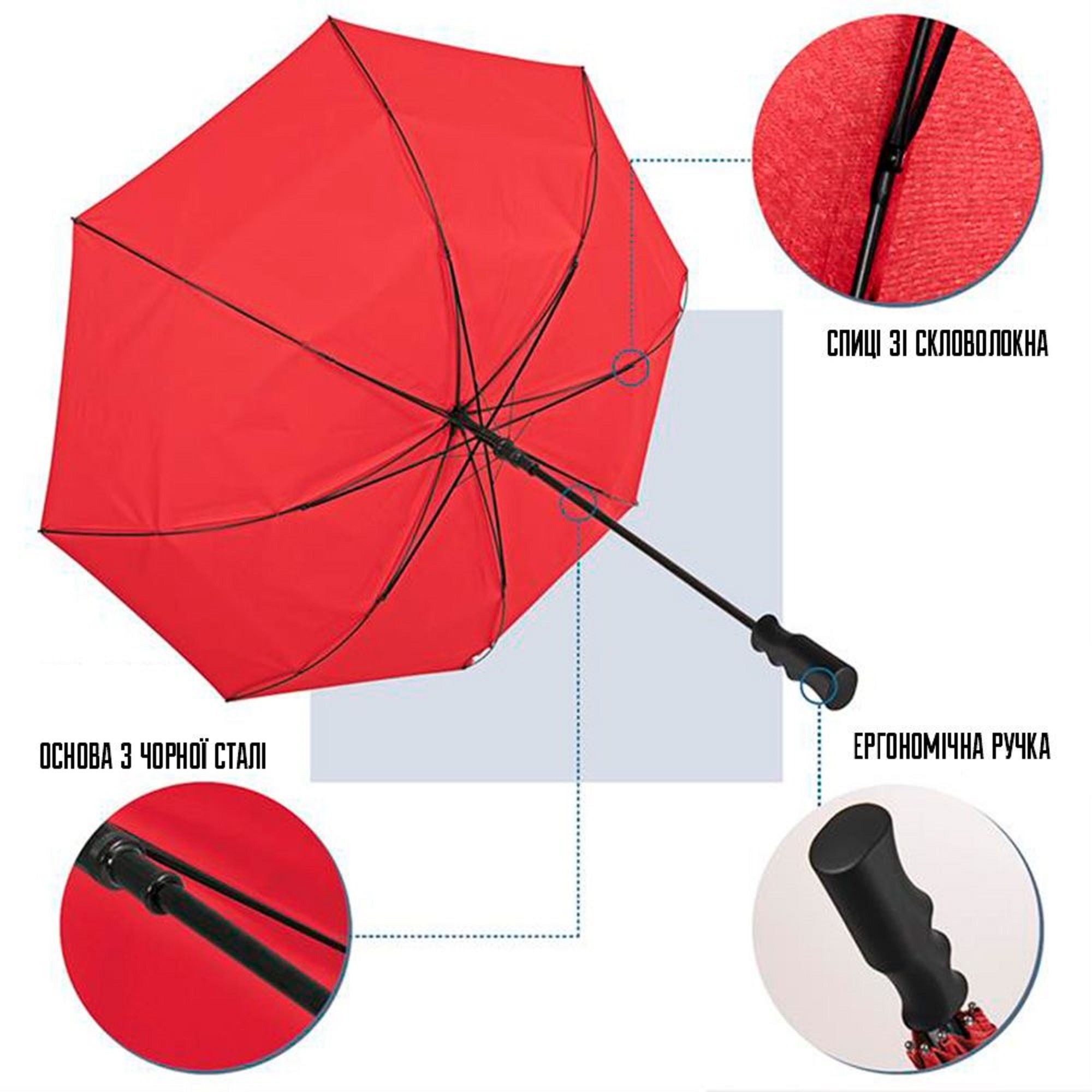 Парасоля-тростина Perletti Golf Xxl P96020-03 червонафото