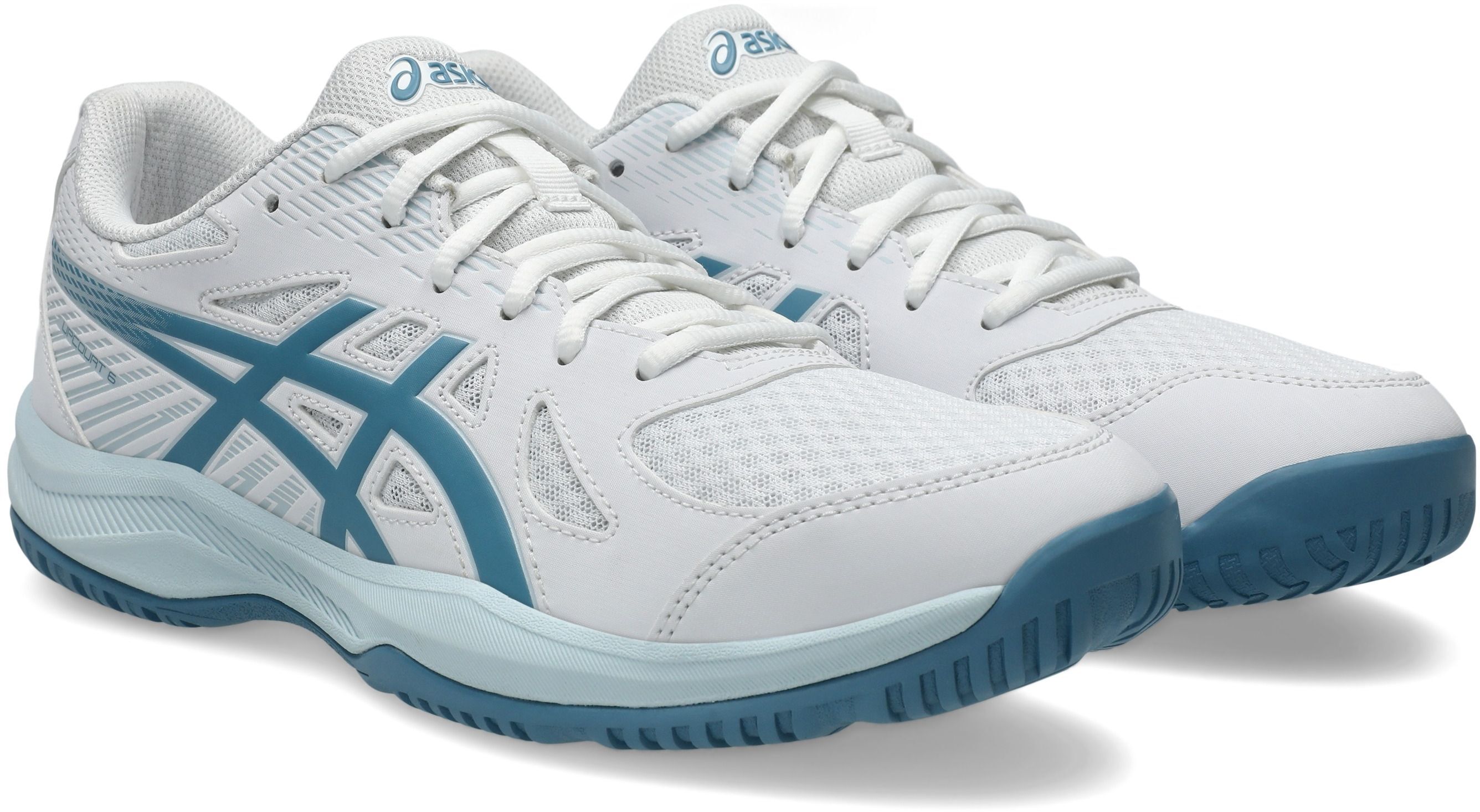 Кроссовки волейбольные мужские Asics Upcourt 6 1071A104-105 42.5 (9 US) белые/бирюзовые фото 3