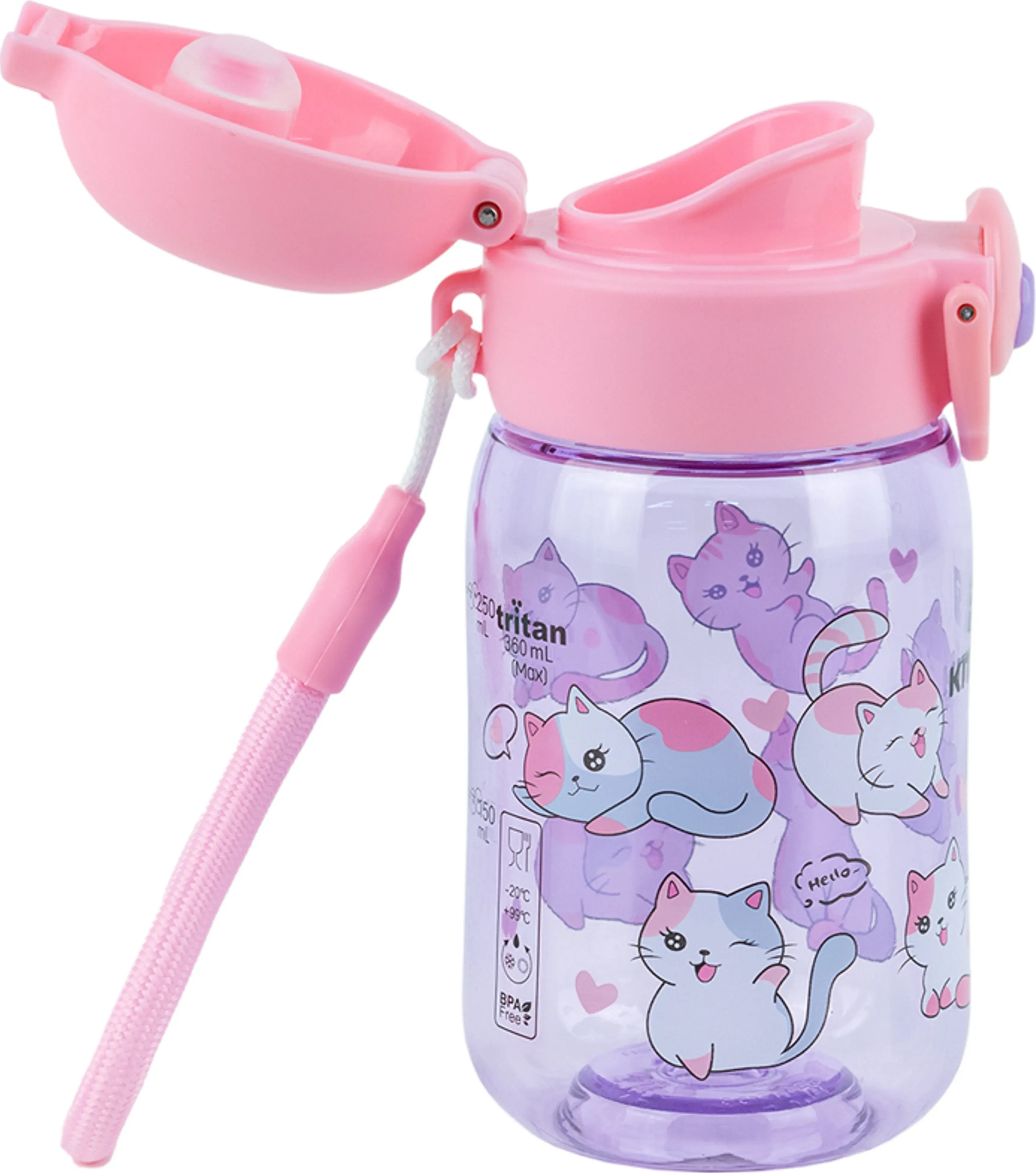 Бутылочка для воды Kite, 360 мл, Cats, K25-1235-1 фото 