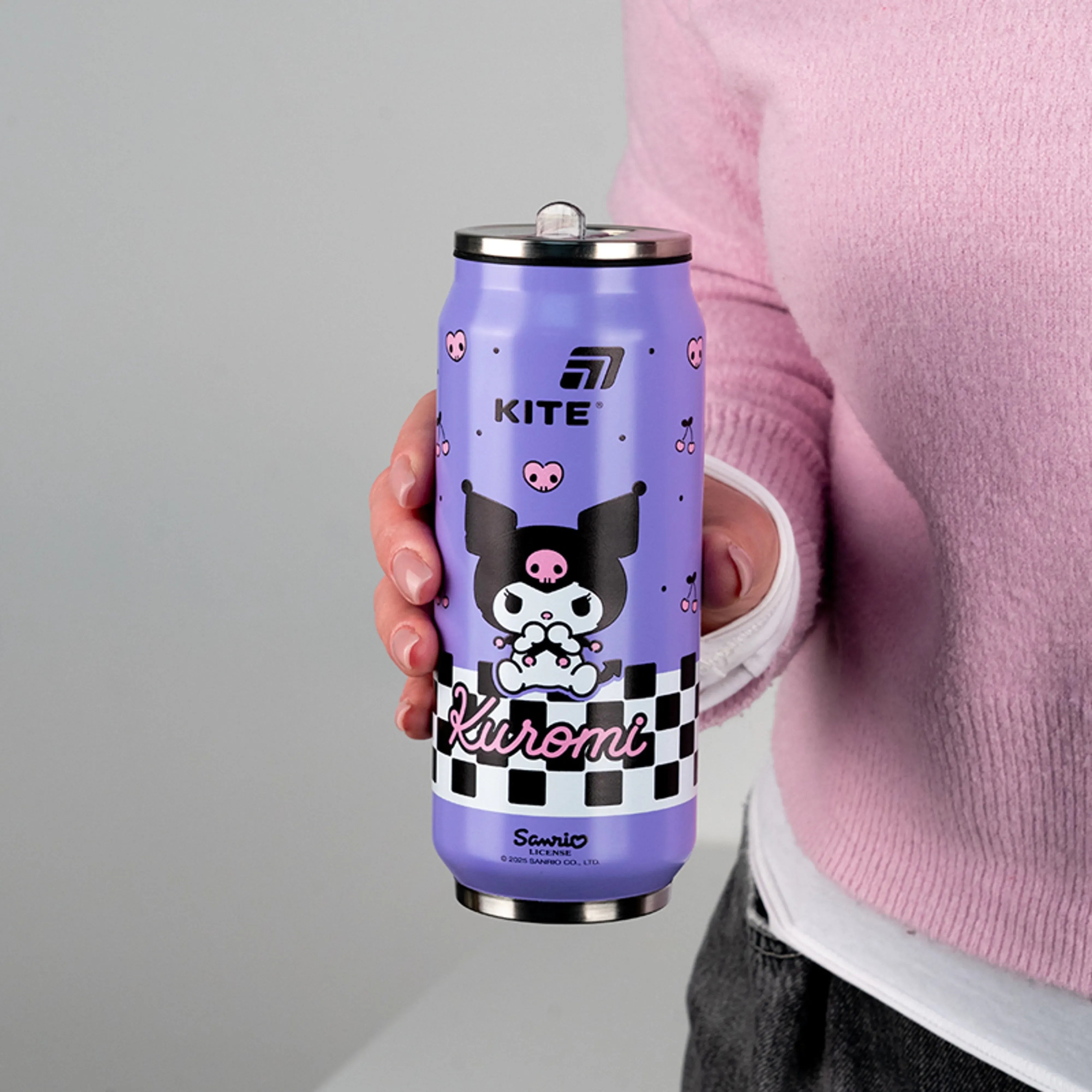 Термочашка з трубочкою Kite, 500мл Kuromi, HK25-1264фото