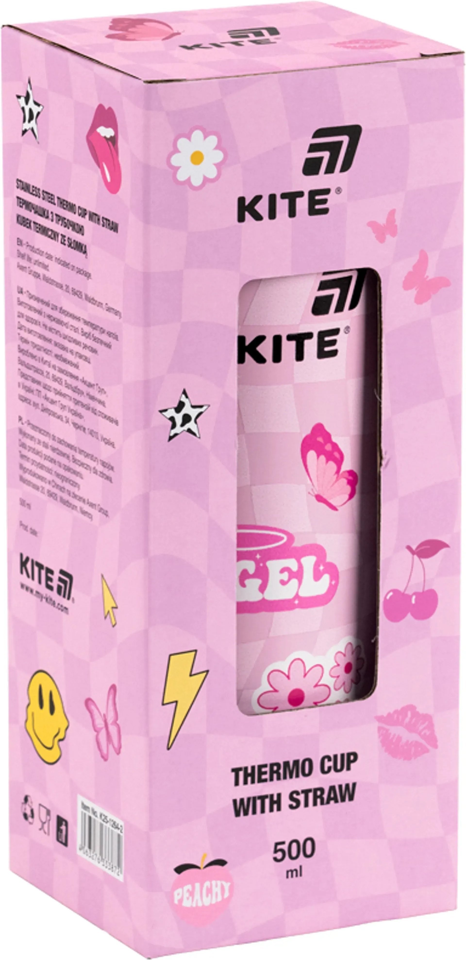 Термочашка з трубочкою Kite, 500мл, Angel, K25-1264-2фото