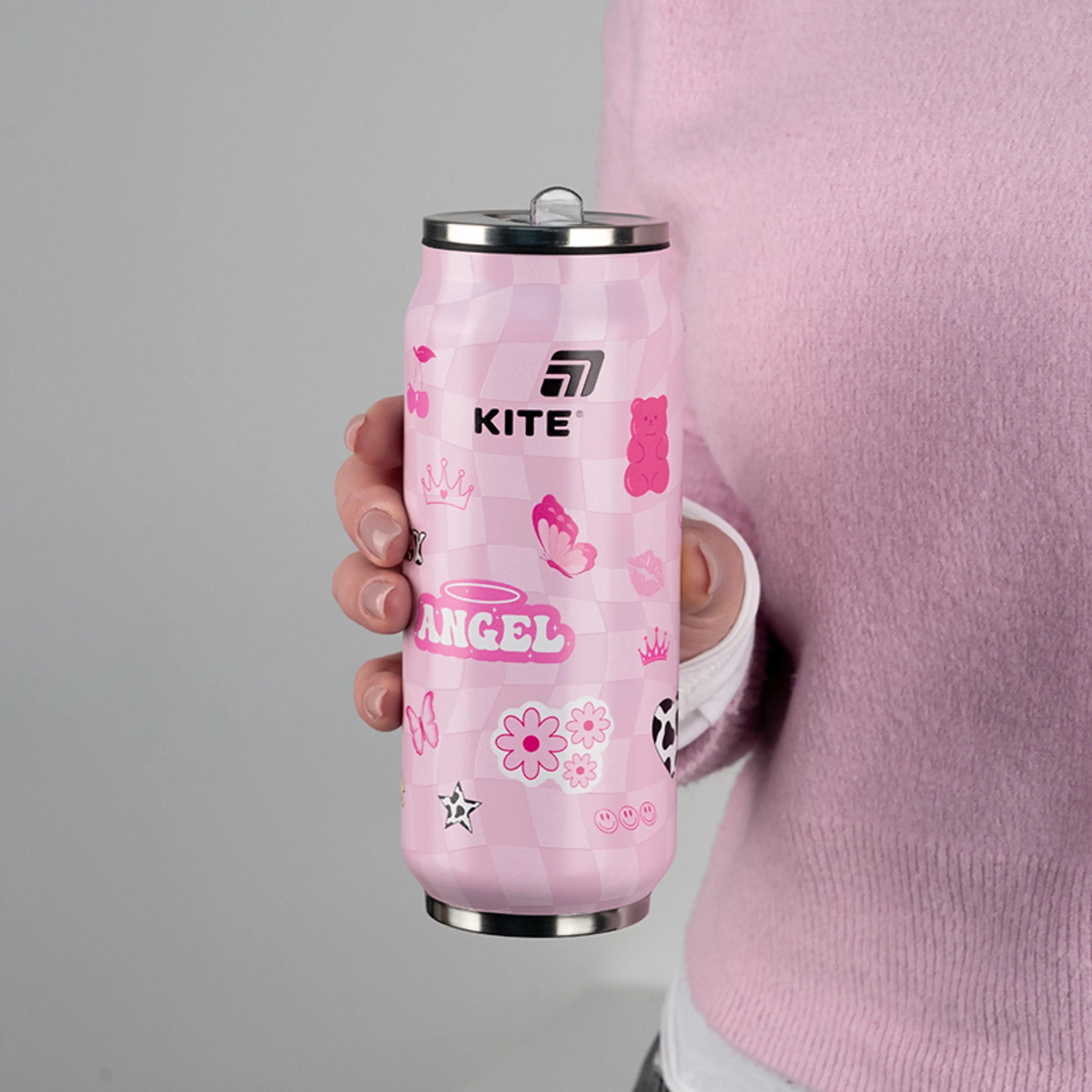 Термочашка з трубочкою Kite, 500мл, Angel, K25-1264-2фото