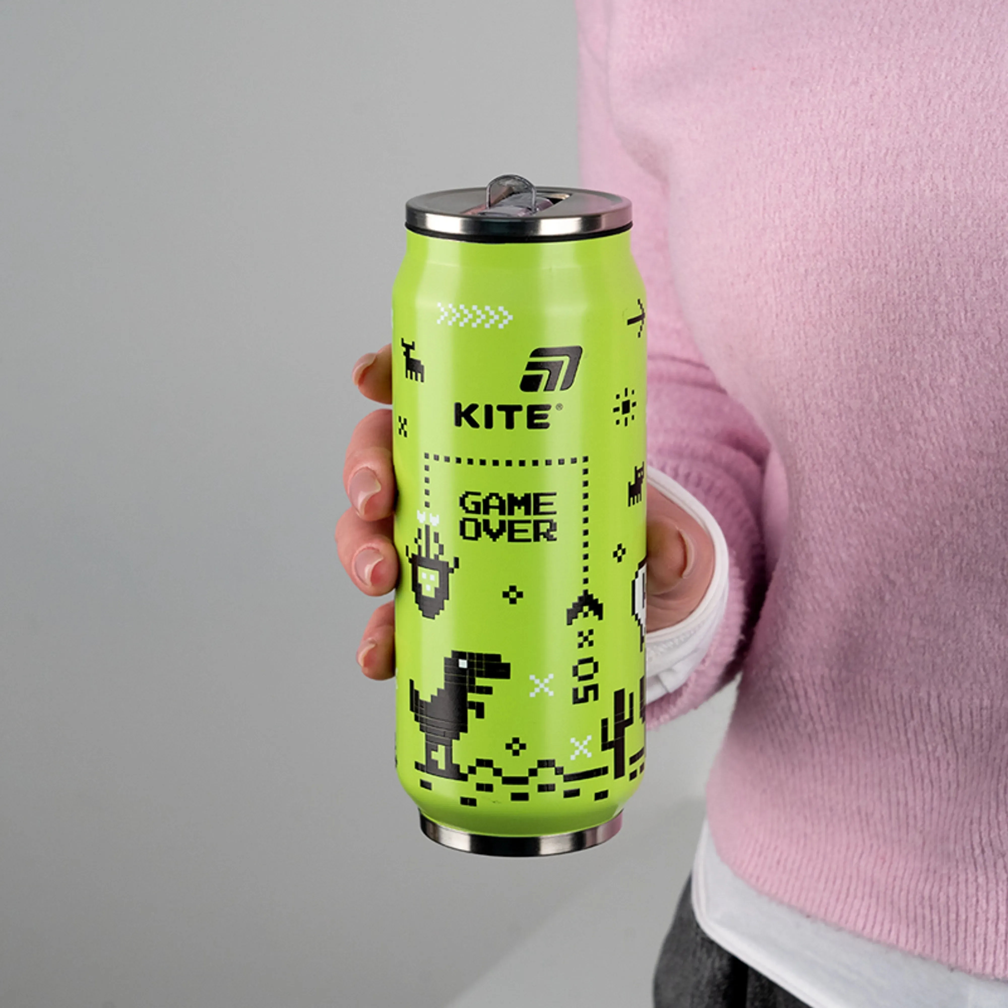 Термочашка з трубочкою Kite, 500мл, Game over, K25-1264-1фото