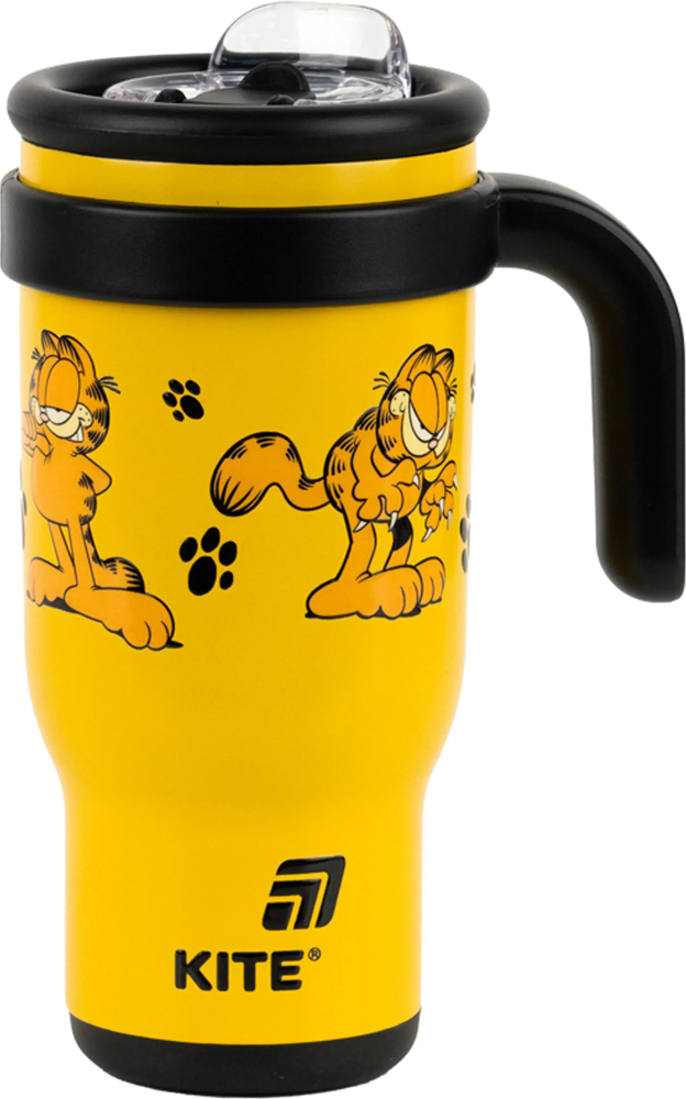 Термокружка с трубочкой Kite, 530мл, Garfield, GF25-1266 фото 