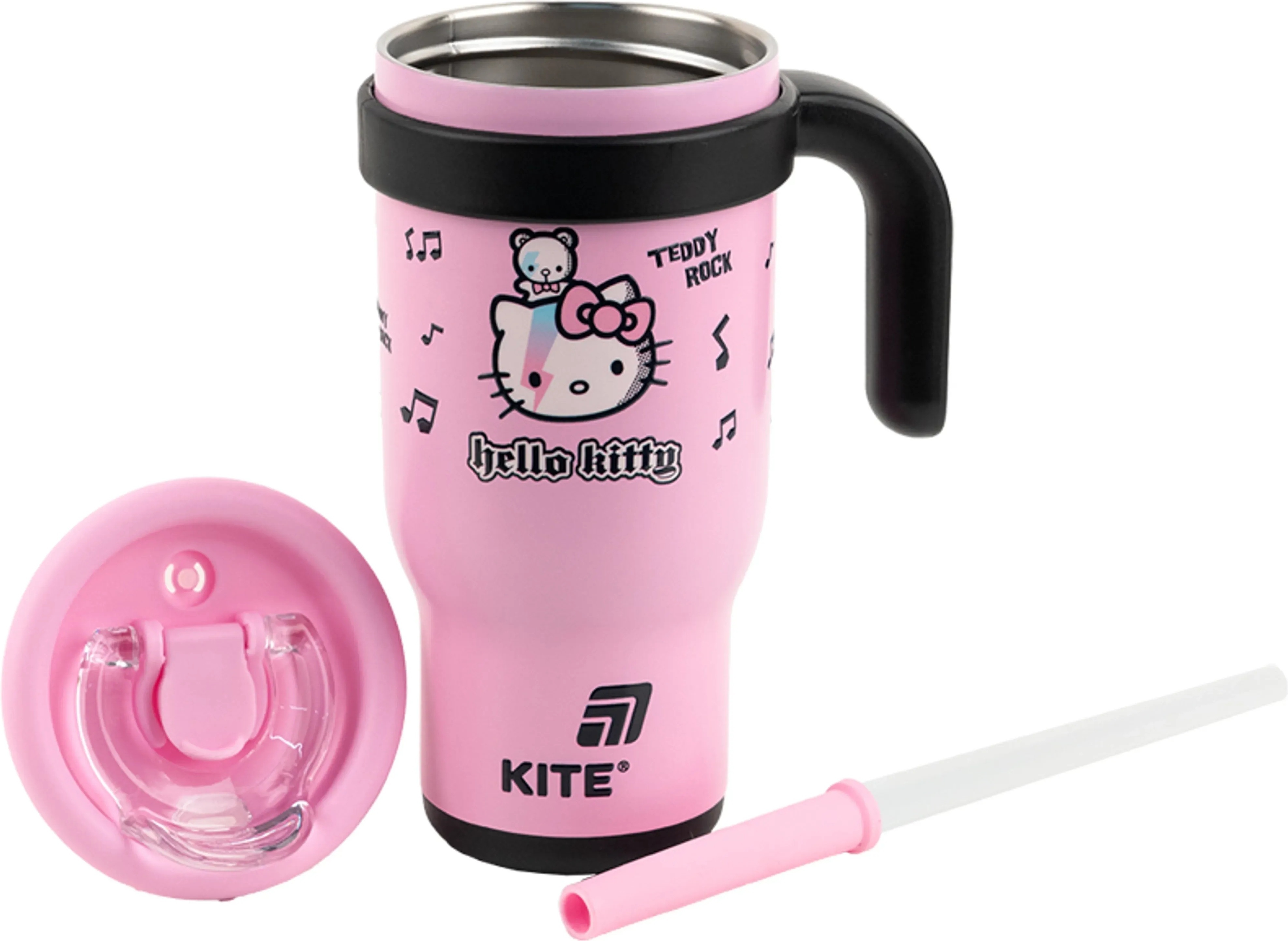 Термокружка с трубочкой Kite, 530мл, Hello Kitty, HK25-1266 фото 