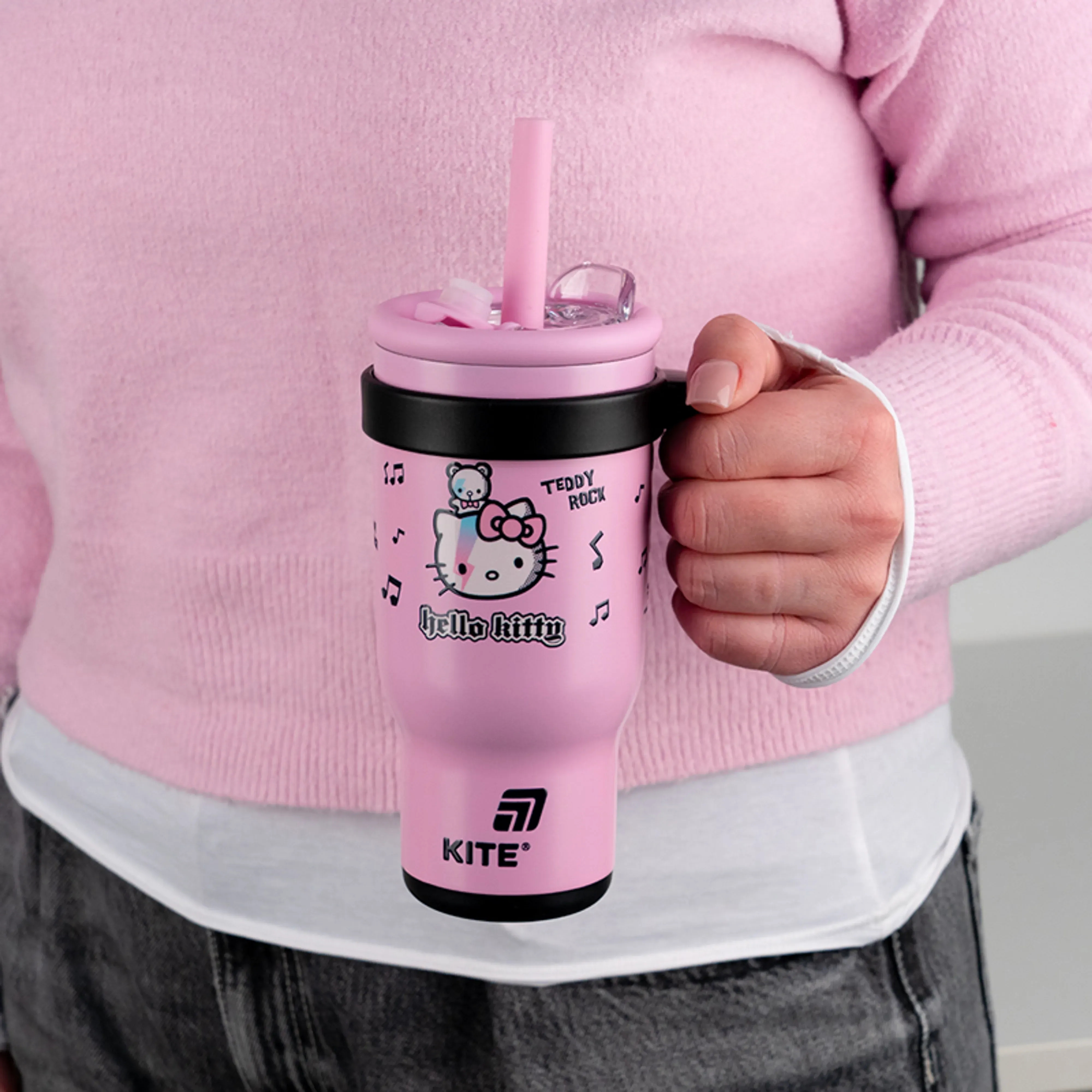 Термокружка с трубочкой Kite, 530мл, Hello Kitty, HK25-1266 фото 