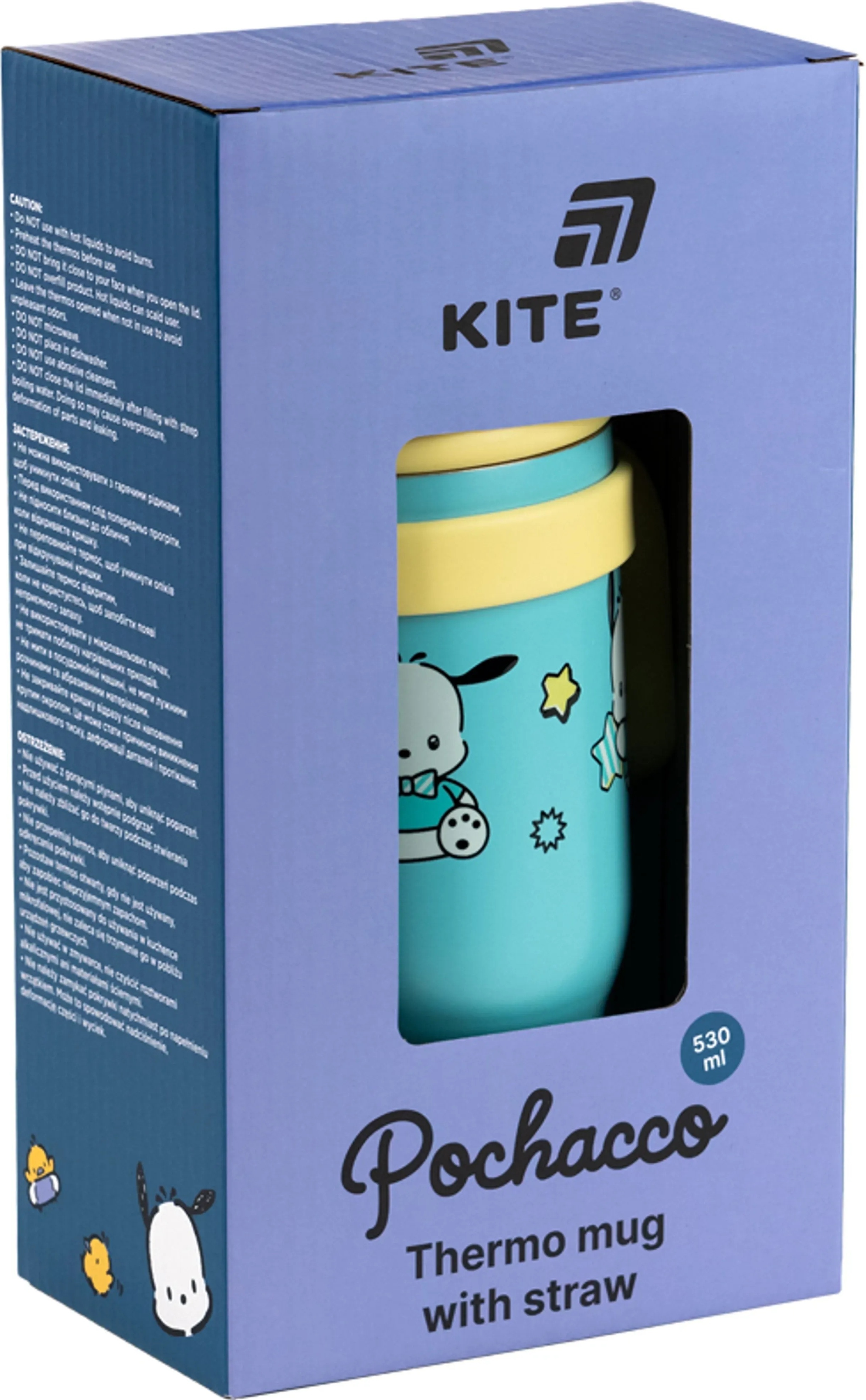 Термокружка с трубочкой Kite, 530мл, Pochacco, PC25-1266 фото 7