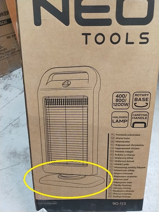 Обогреватель инфракрасный Neo Tools 90-113, 1200Вт фото 