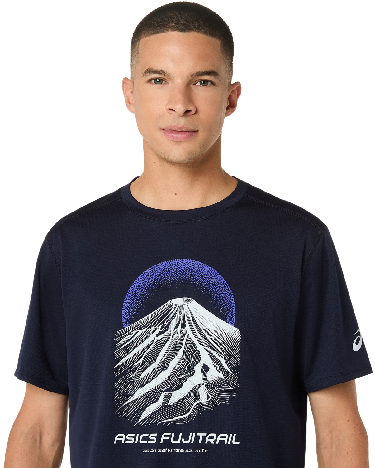 Футболка спортивная мужская Asics Fujitrail Logo Ss Top 2011D527-400 2XL темно-темно-синяя фото 