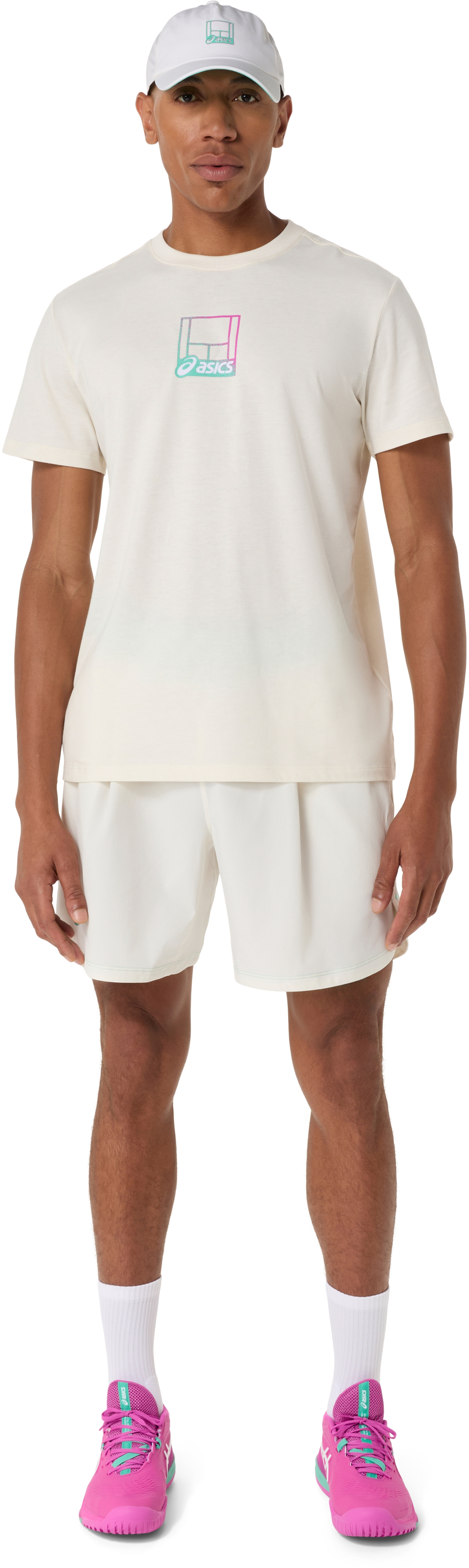 Футболка мужская Asics Court Core Graphic Tee 2041A355-100 S молочная фото 5