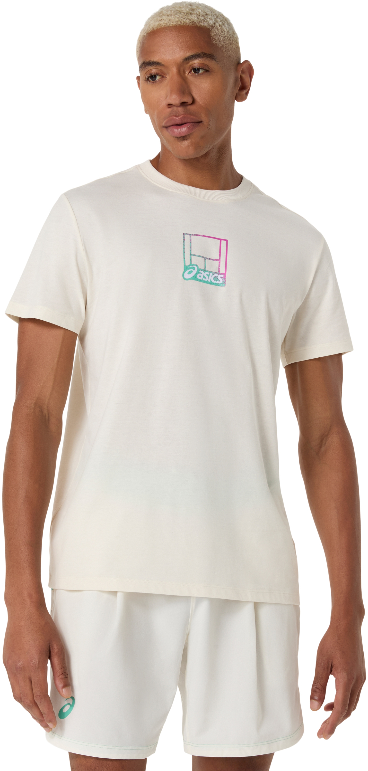 Футболка мужская Asics Court Core Graphic Tee 2041A355-100 XL молочная фото 