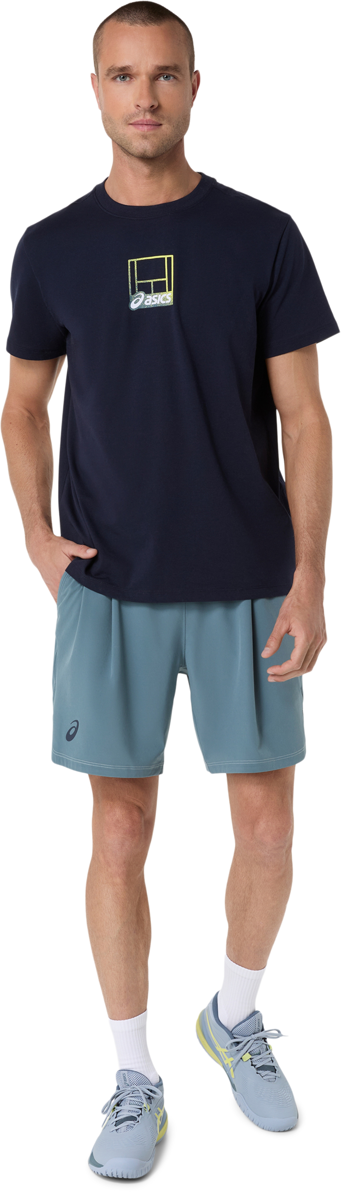 Футболка мужская Asics Court Core Graphic Tee 2041A355-401 M синяя фото 