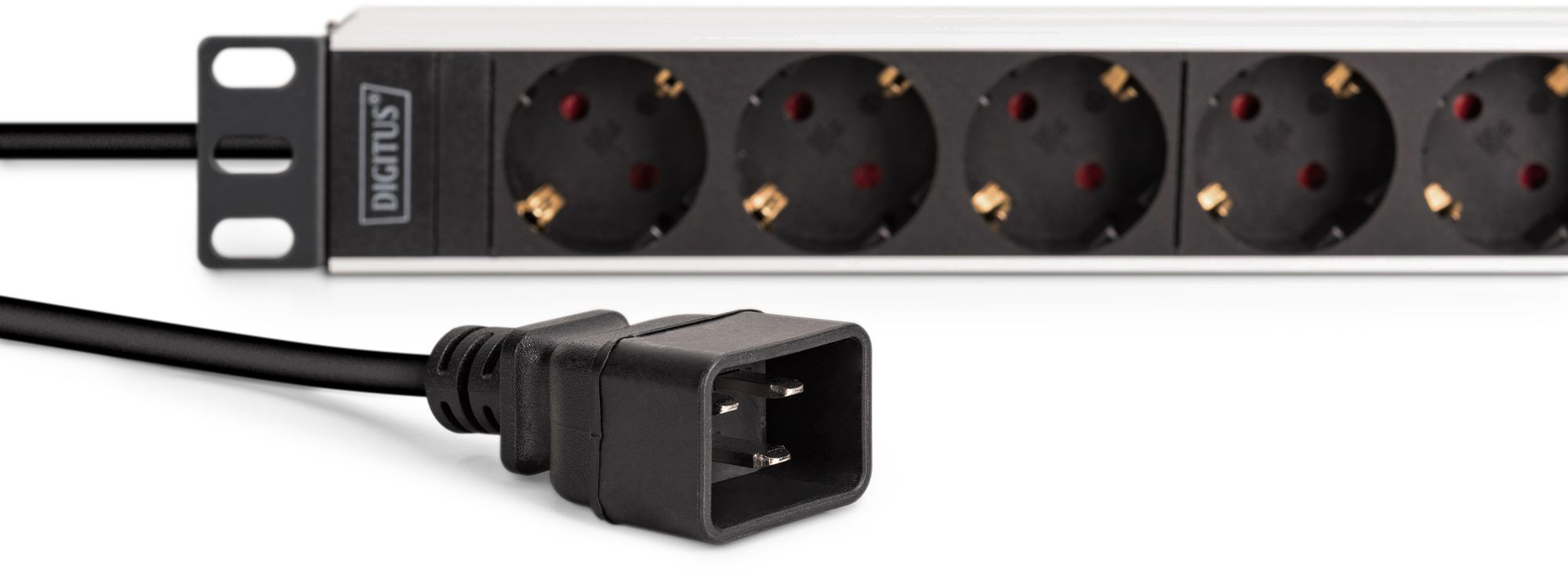 Устройство распределения электропитания DIGITUS 1U, 9xSchuko, 16A, 250V, вилка C20 (DN-95440) фото 
