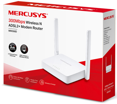 Маршрутизатор MERCUSYS MW300D N300, ADSL2+, 3xFE LAN, 1xRJ11 WAN (MW300D) фото 3