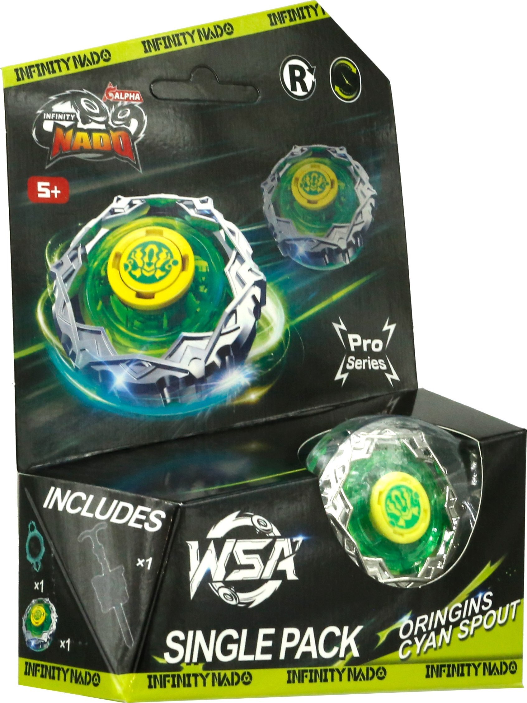 Волчок Infinity Nado VII Pro Series Single Pack Origins Циановый Вихрь (Cyan Spout) (EU664621-3) фото 3