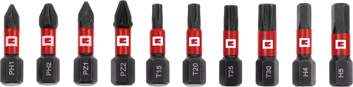 Набір ударних біт Einhell 25мм кейс 10шт (118673)фото