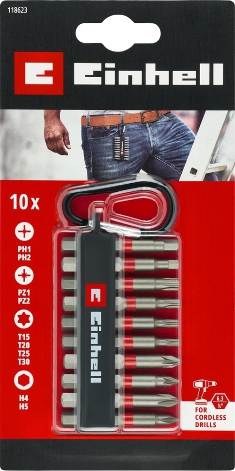 Набір ударних біт Einhell 50мм, 10шт (118623)фото