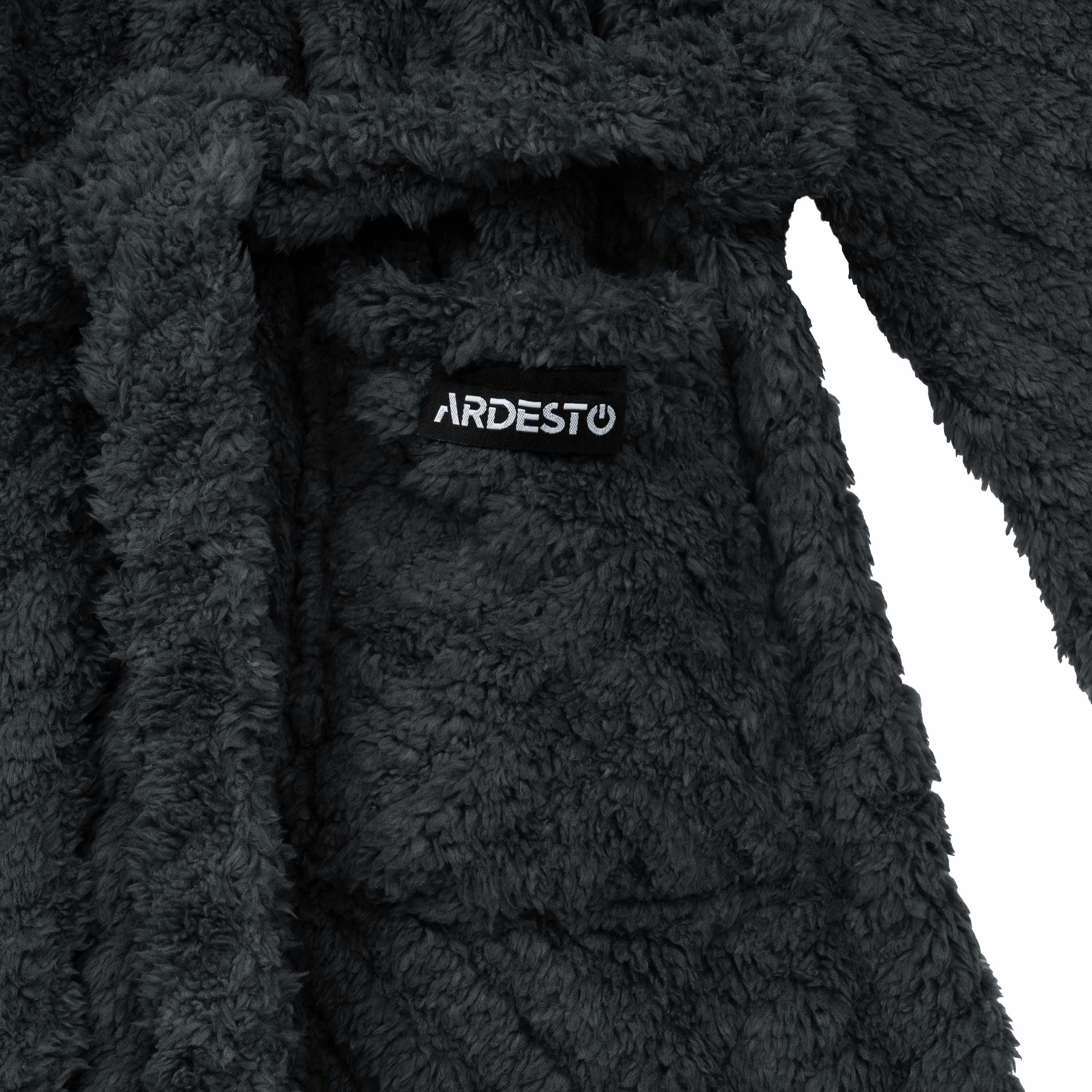 Женский халат ARDESTO Zigzag, размер XXL, 100% полиэстер, серый (ART2120LGX) фото 