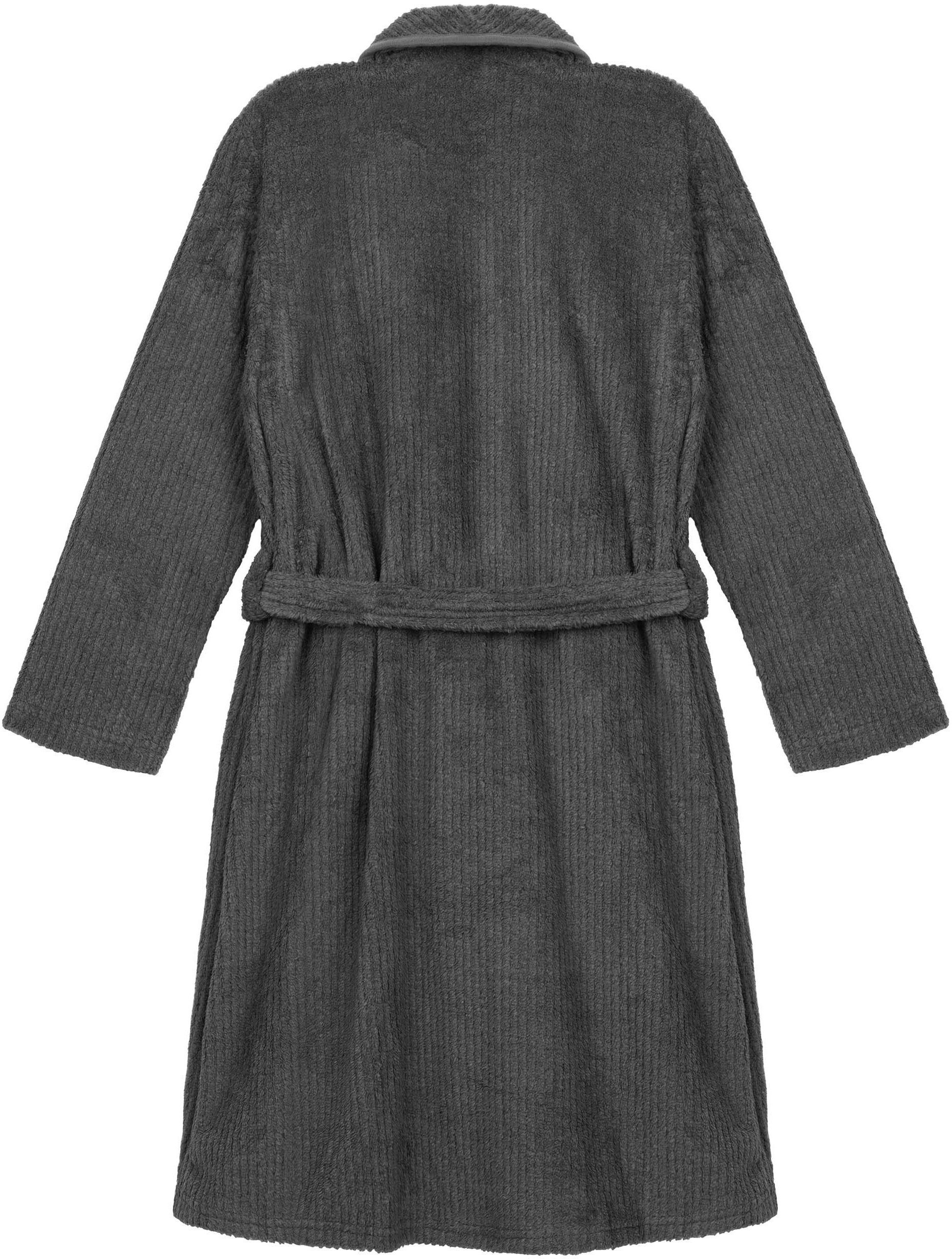 Мужской халат ARDESTO Stripe, размер XL/XXL, 100% полиэстер, серый (ART2120MGX) фото 