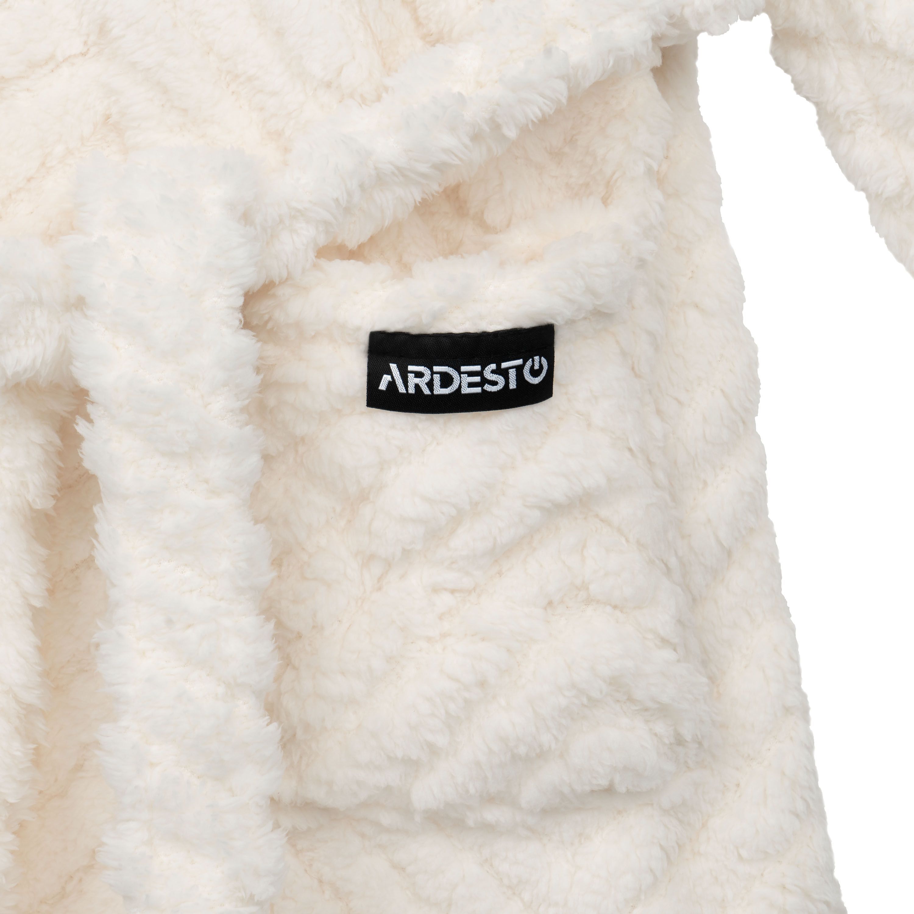 Женский халат ARDESTO Zigzag, размер L/XL, 100% полиэстер, белый (ART2120LWL) фото 