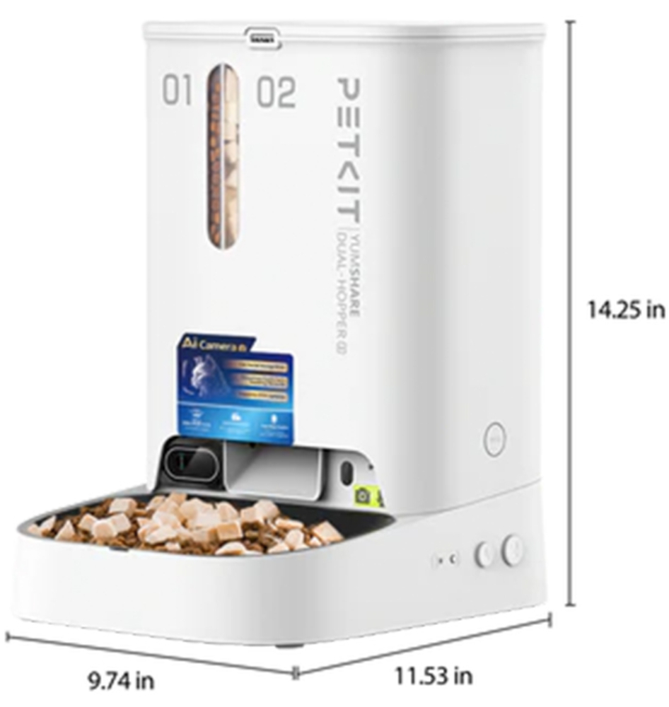 Смарт годівниця Petkit Yumshare Dual-Hopper 2 with Cam P592фото