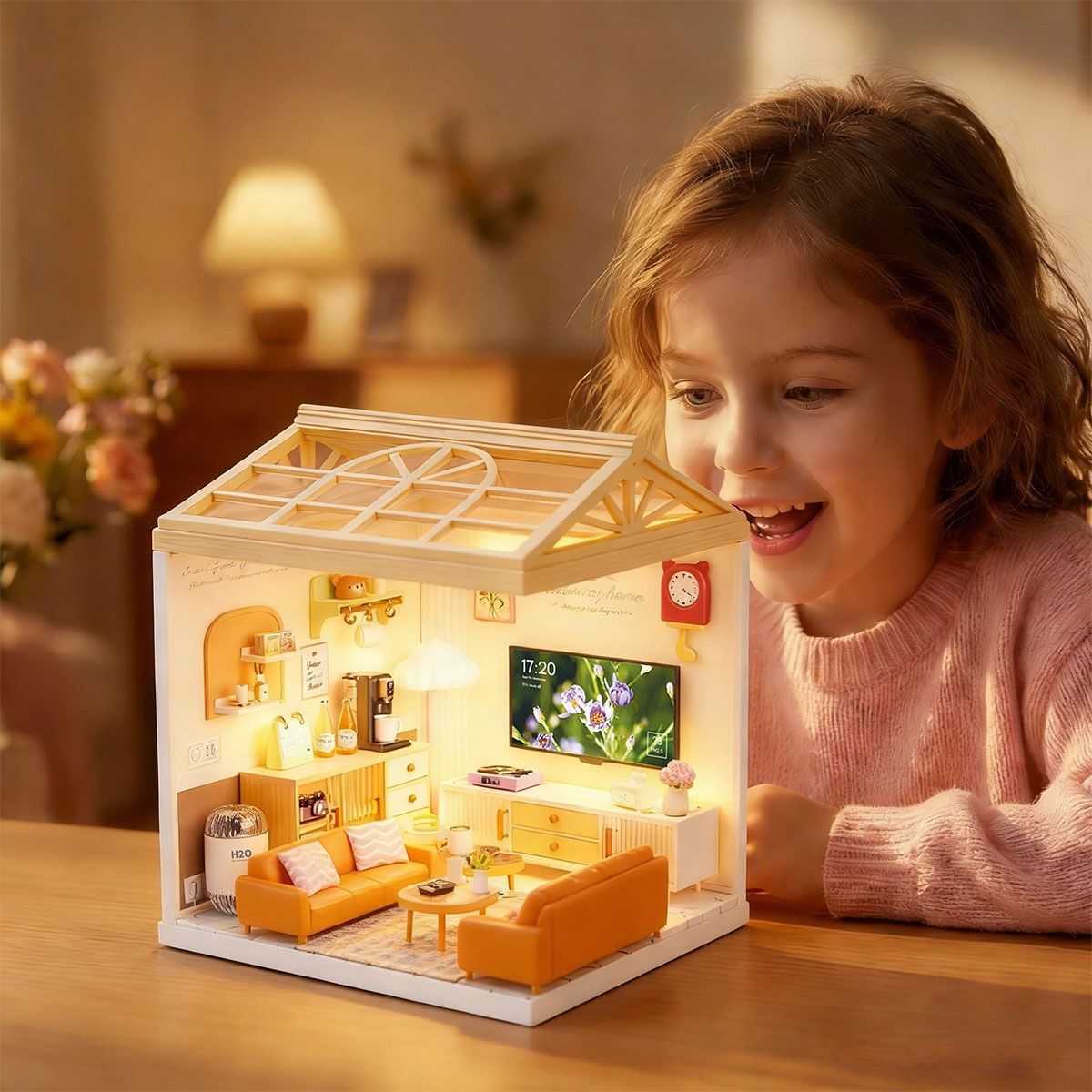 Конструктор-румбокс Mini House серії Інтер'єр – Вітальня (світло) (8006) фото10