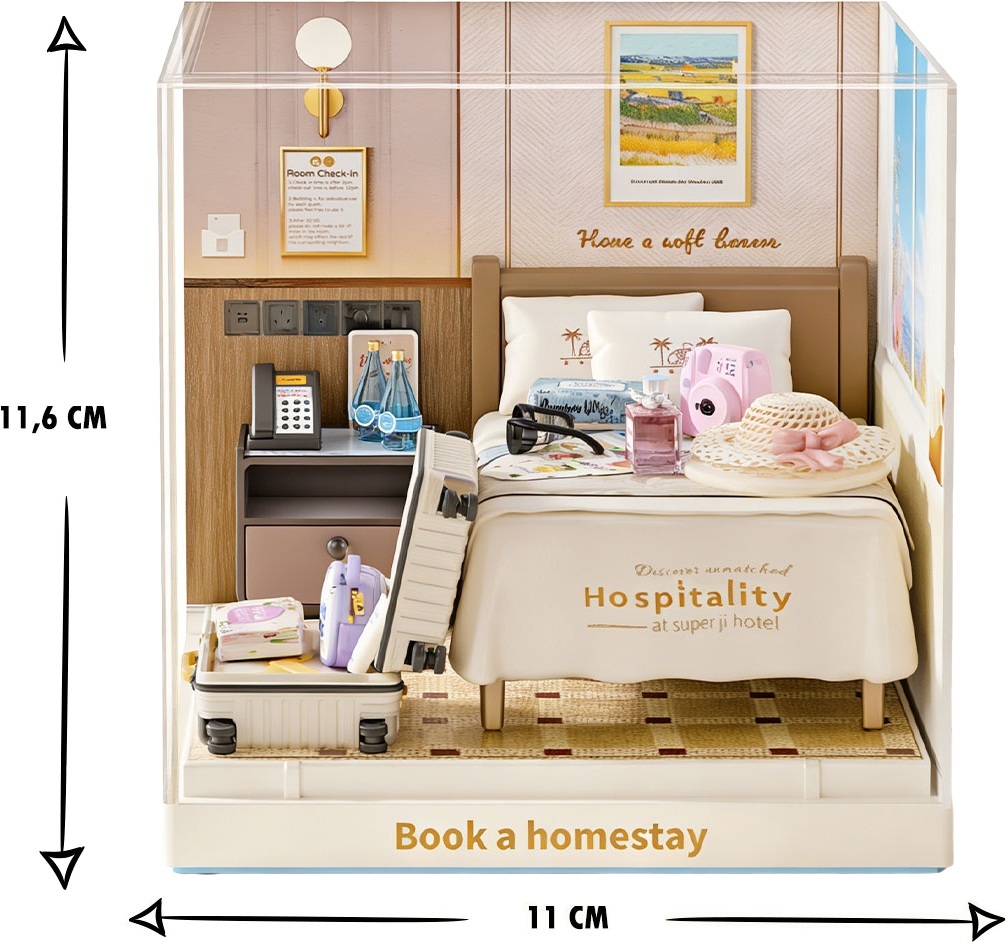 Конструктор-румбокс Mini House серии Интерьер Мини – Гостиничный номер (8038) фото 