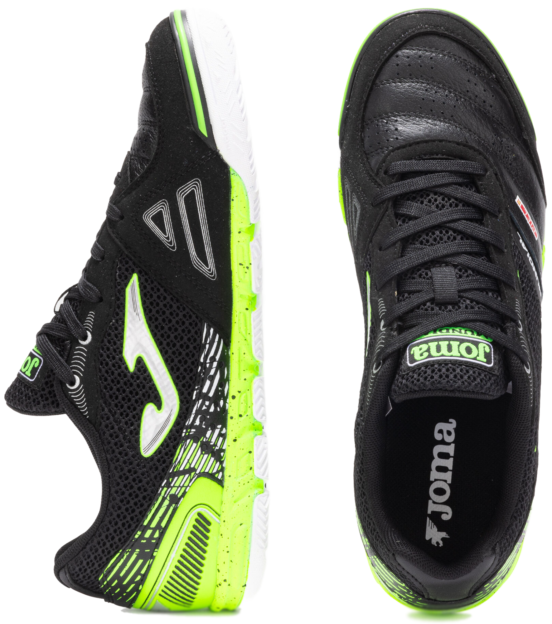 Футзалки мужские JOMA Mundial 2501 Black Green Indoor MUNS2501IN 44 черные фото 4
