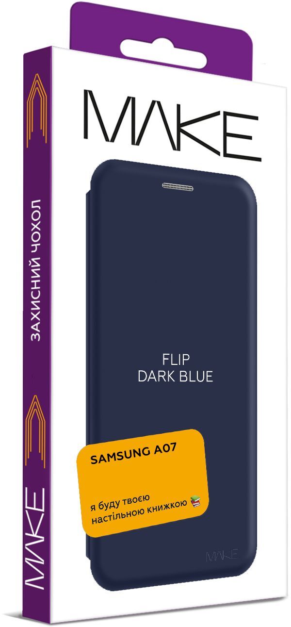 Чехол-книга MakeFuture для Samsung A07 Flip Blue Dark (MCP-SA07BL) фото 