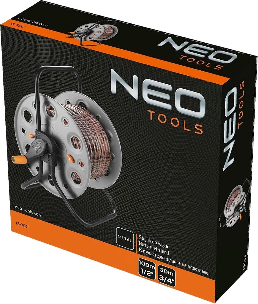 Катушка для шланга Neo Tools на подставке 100м 1/2" 30м 3/4" (15-790) фото 