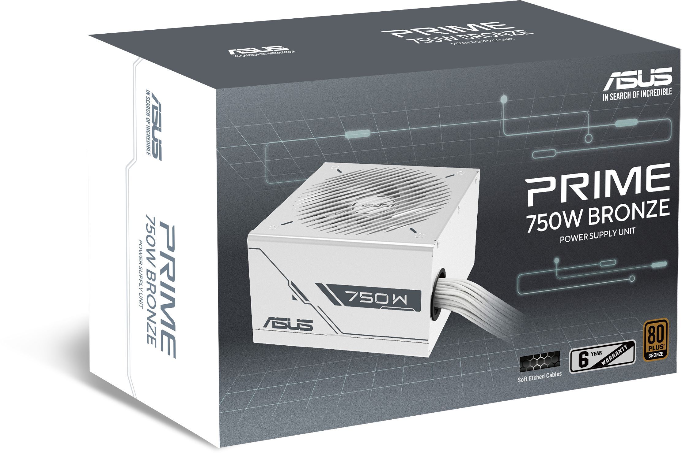 Блок питания ASUS Prime 750W Bronze White Edition (90YE00Y3-B0NA00) фото 