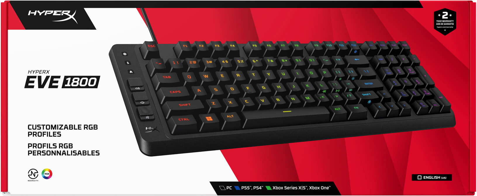 Игровая клавиатура HyperX Eve 1800 Black (B7JE0AA) фото 