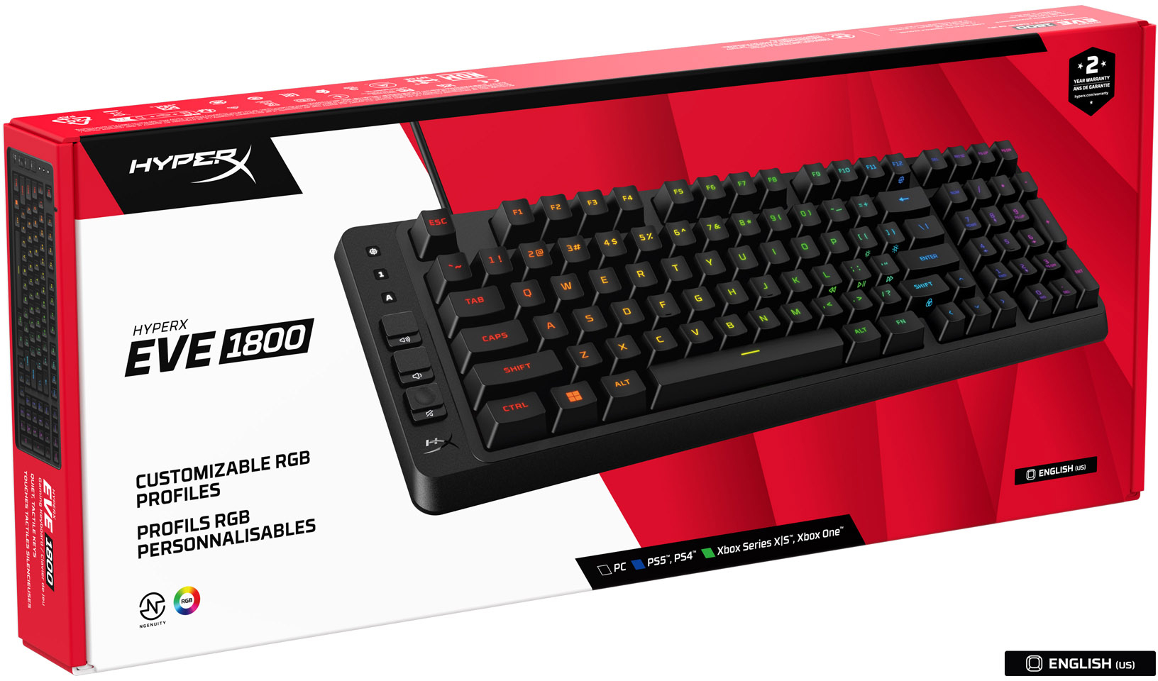 Игровая клавиатура HyperX Eve 1800 Black (B7JE0AA) фото 