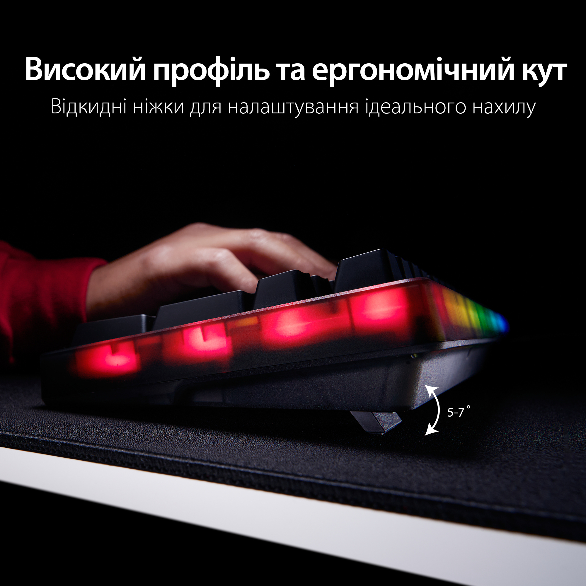 Игровая клавиатура HyperX Origins 2 1800 HX Red USB Black (B4QS4AA) фото 15