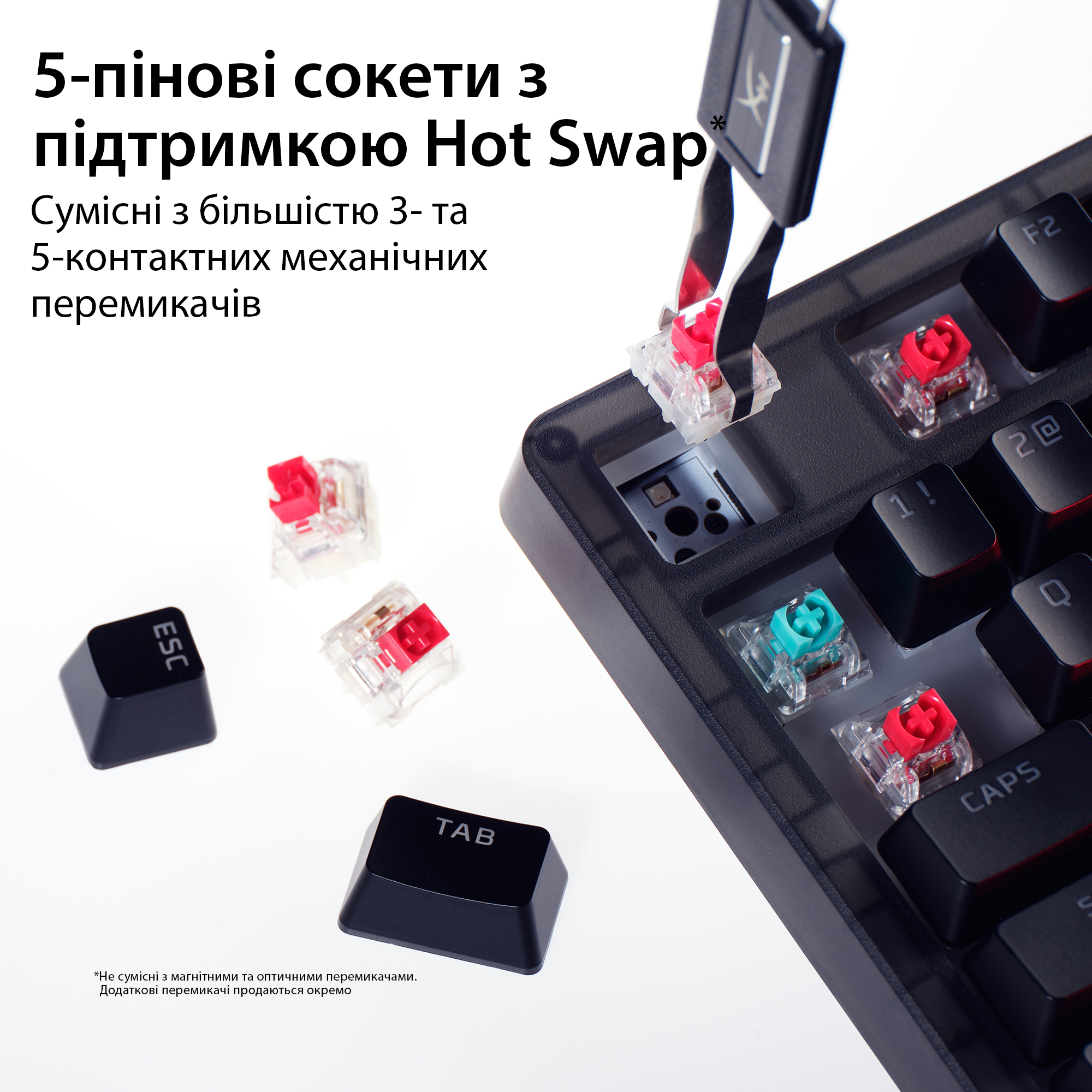 Игровая клавиатура HyperX Origins 2 65 HX Red USB Black (B4QS3AA) фото 14