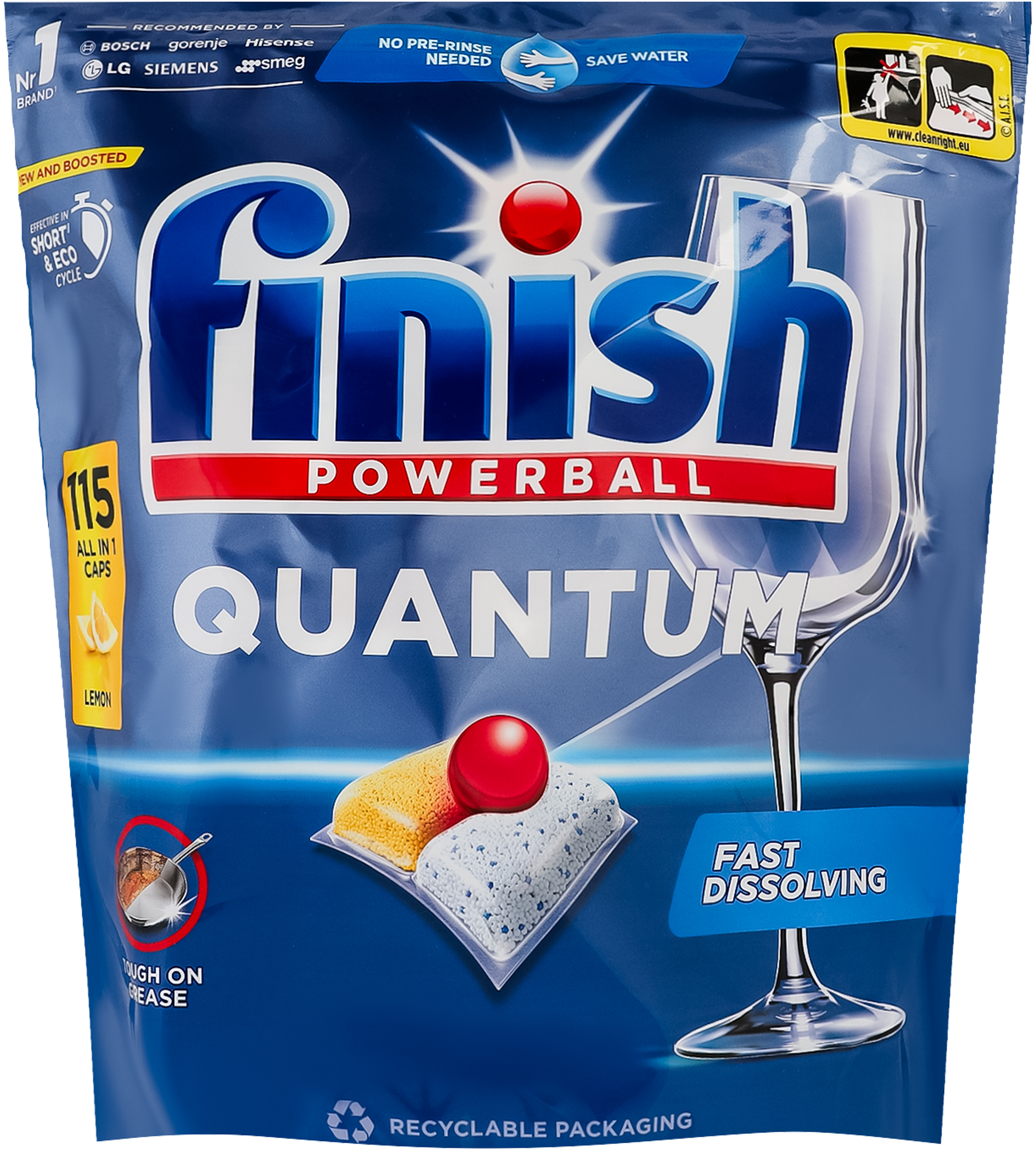 Капсулы для посудомоечных машин Finish Quantum All in 1 115 шт фото 