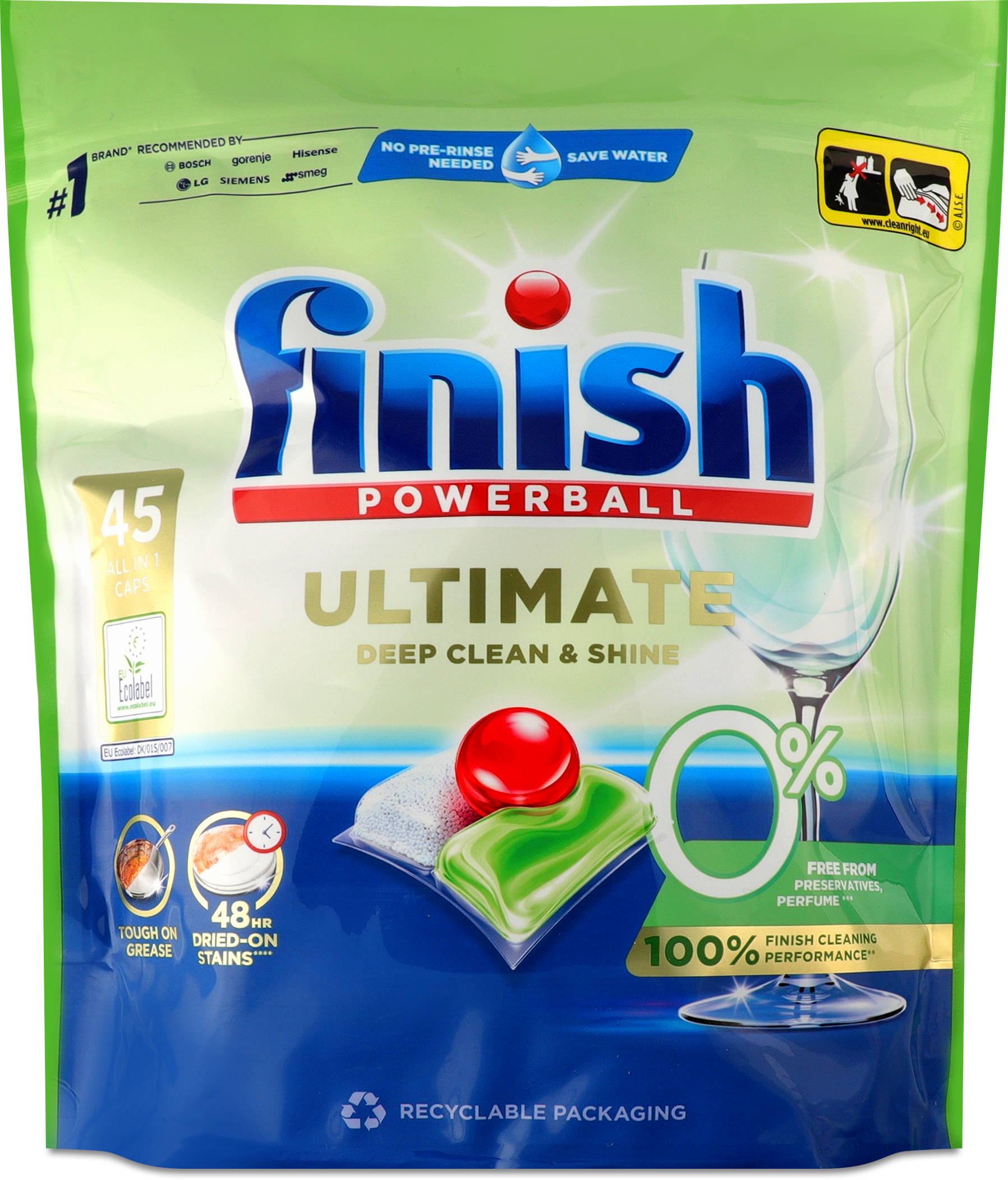 Капсули для посудомийних машин Finish Ultimate 0% 45 штфото