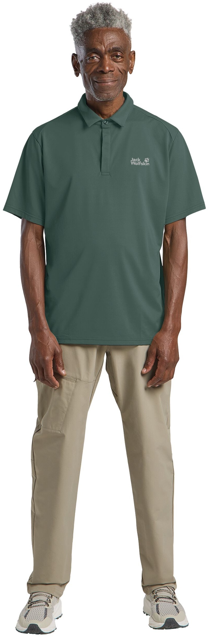 Поло спортивное мужское Jack Wolfskin Delgami Polo M 1809801_E0271 XL зеленое фото 