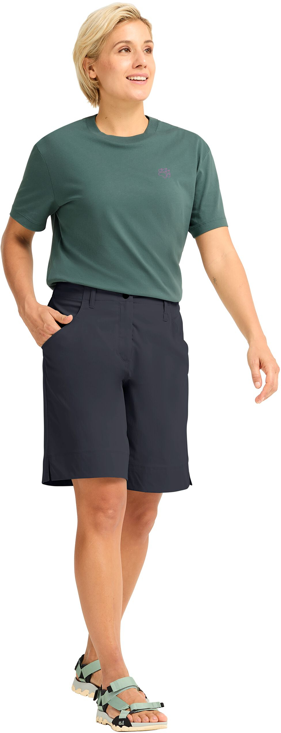 Шорты женские Jack Wolfskin Mahani Shorts W A65760_C0413 40 темно-синие фото 