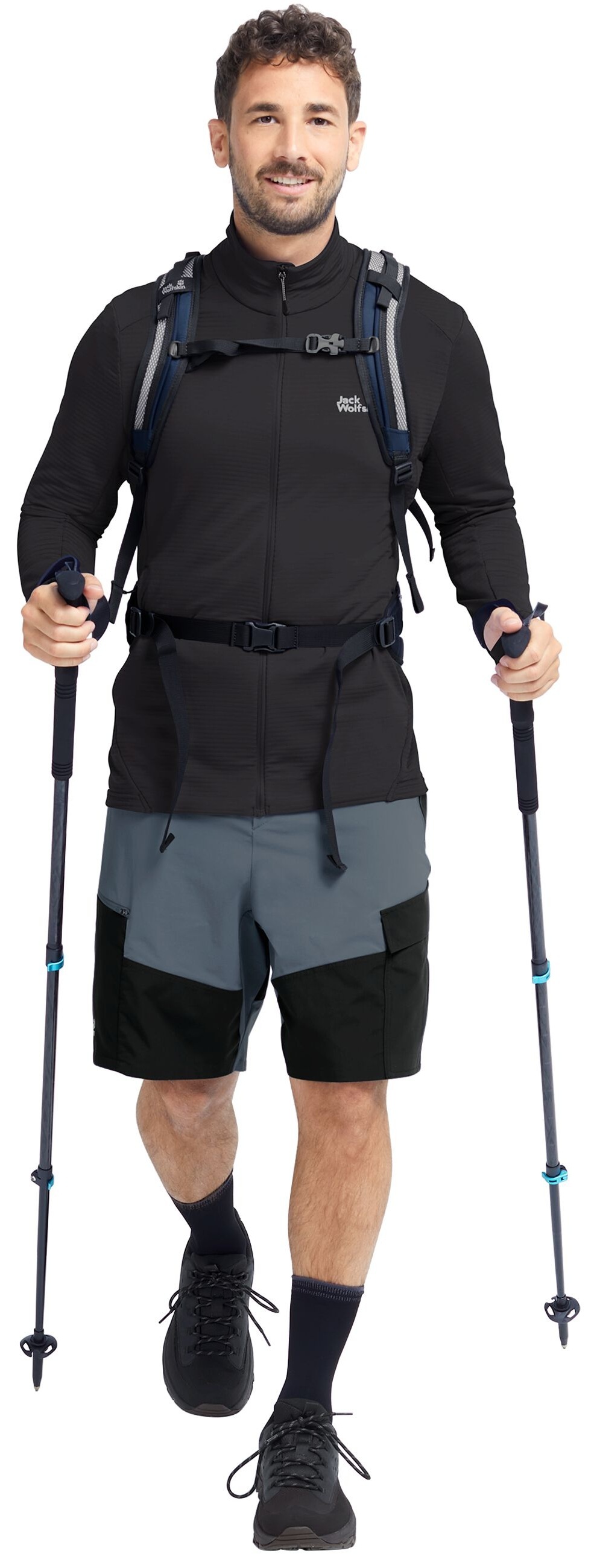 Фліс чоловічий Jack Wolfskin Litestride Fz M A65849_6000 L чорнафото