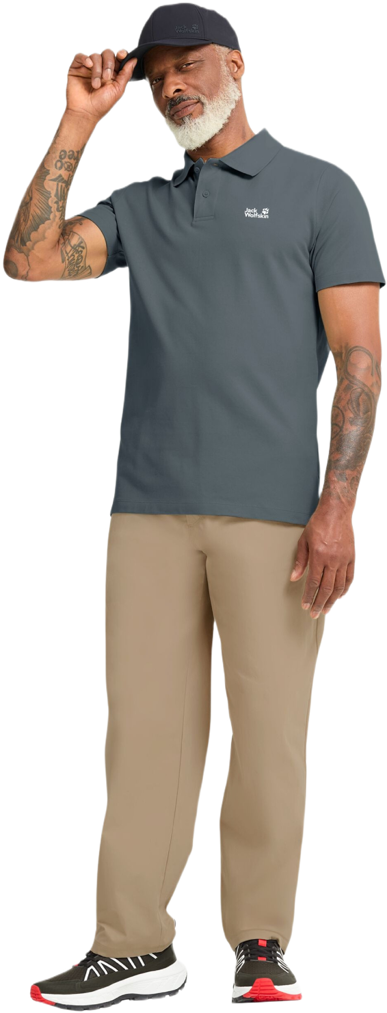 Поло мужское Jack Wolfskin Essential Polo M A65902_F0303 L серо-синее фото 