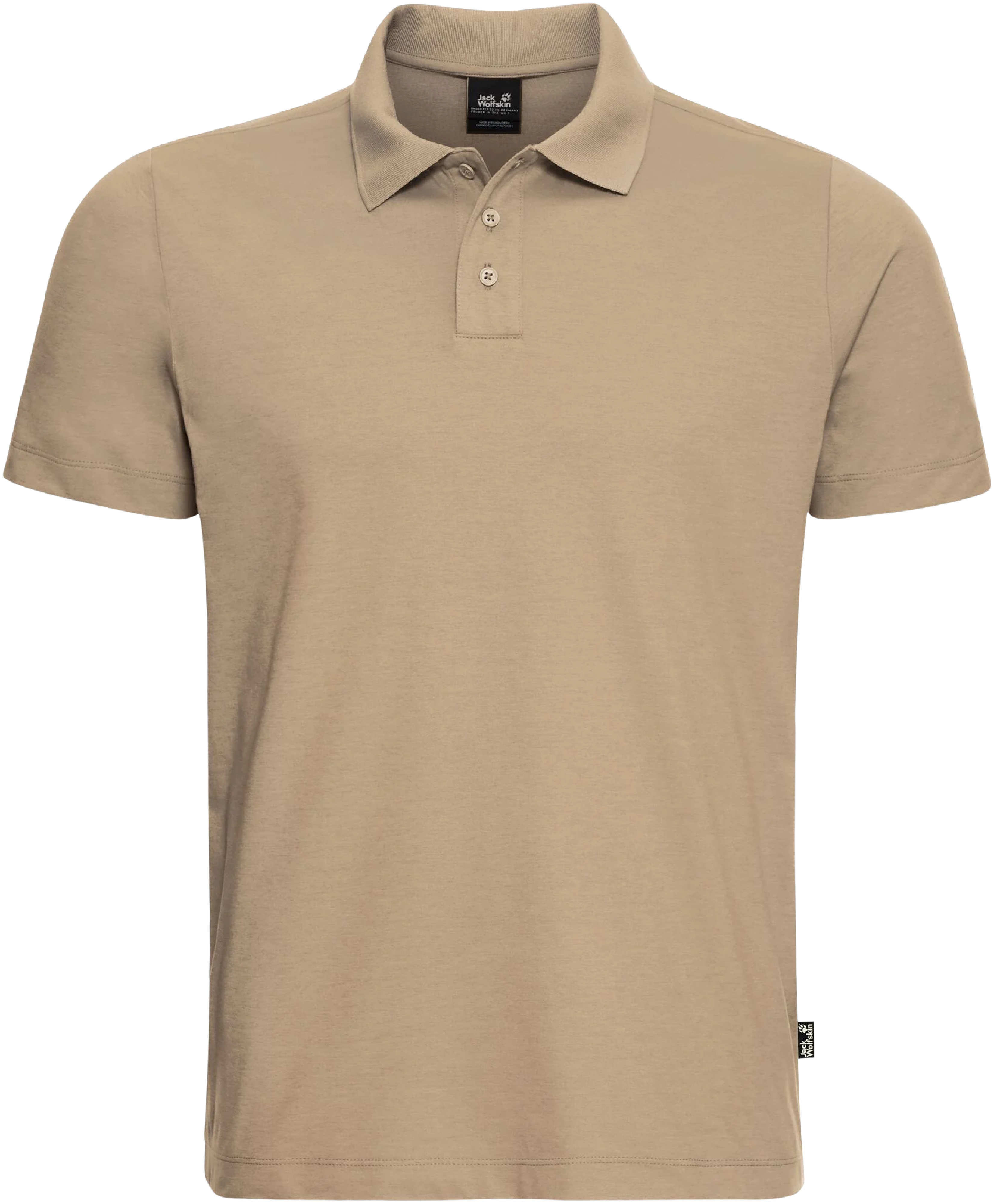 Поло спортивное мужское Jack Wolfskin Travel Polo M A65932_A0082 S бежевое фото 