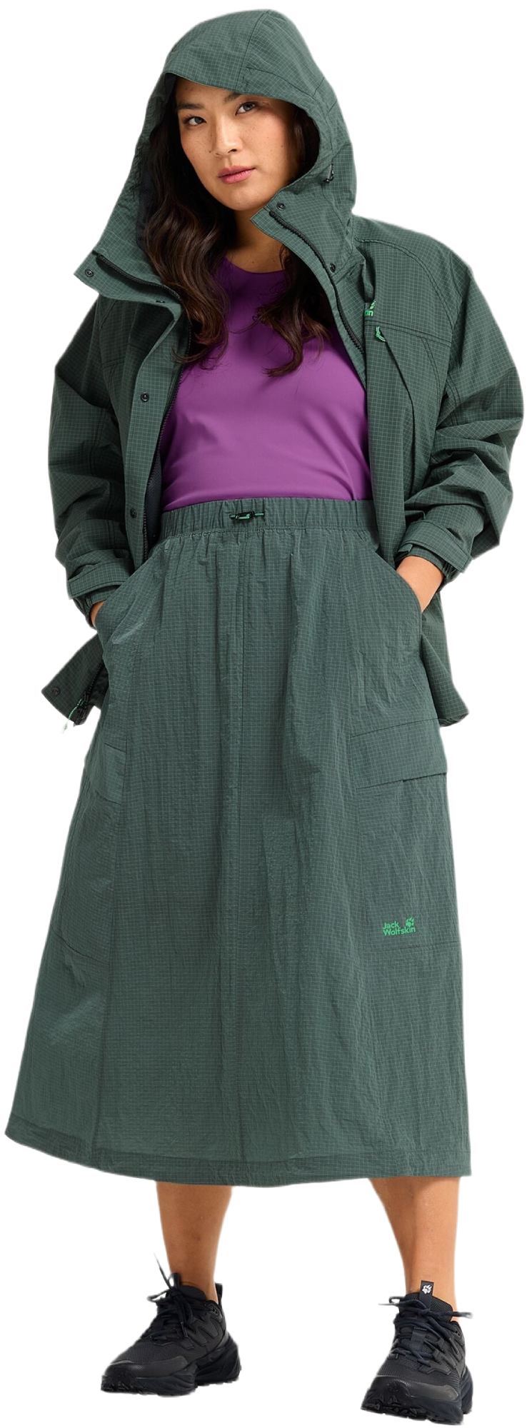Юбка женская Jack Wolfskin Find The Wild Skirt W A65934_E0271 S зеленая фото 