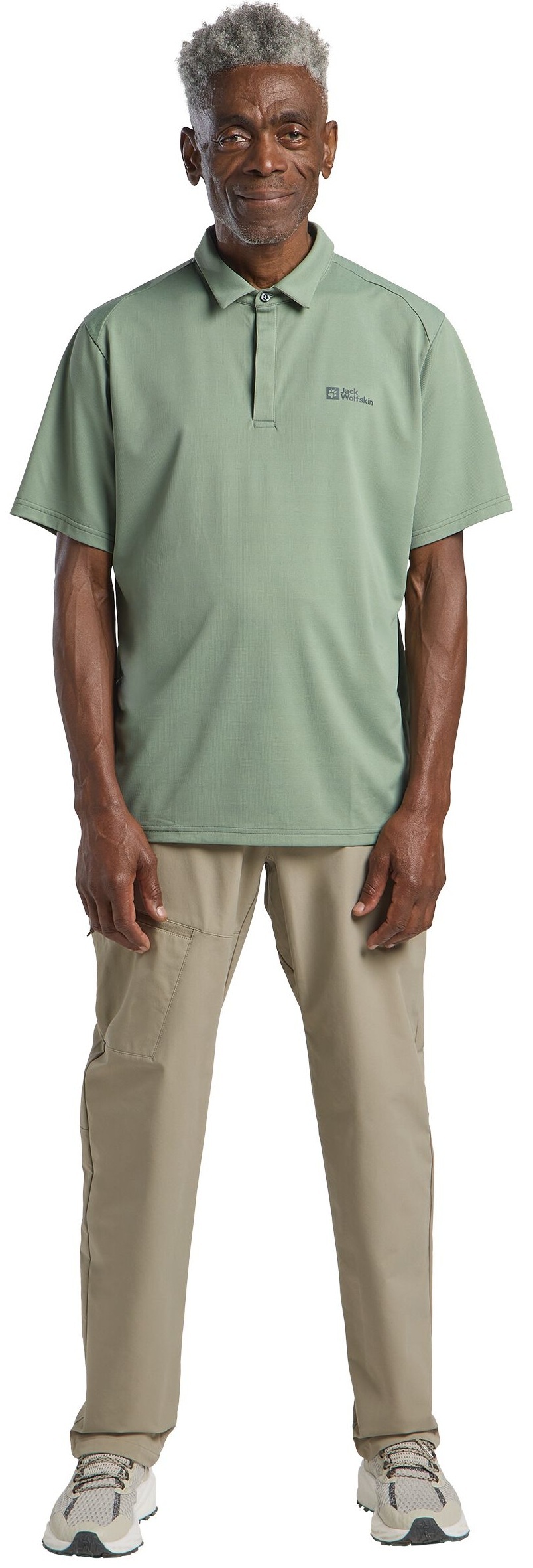 Поло спортивное мужское Jack Wolfskin Delgami Polo M 1809801_4029 M зеленое фото 