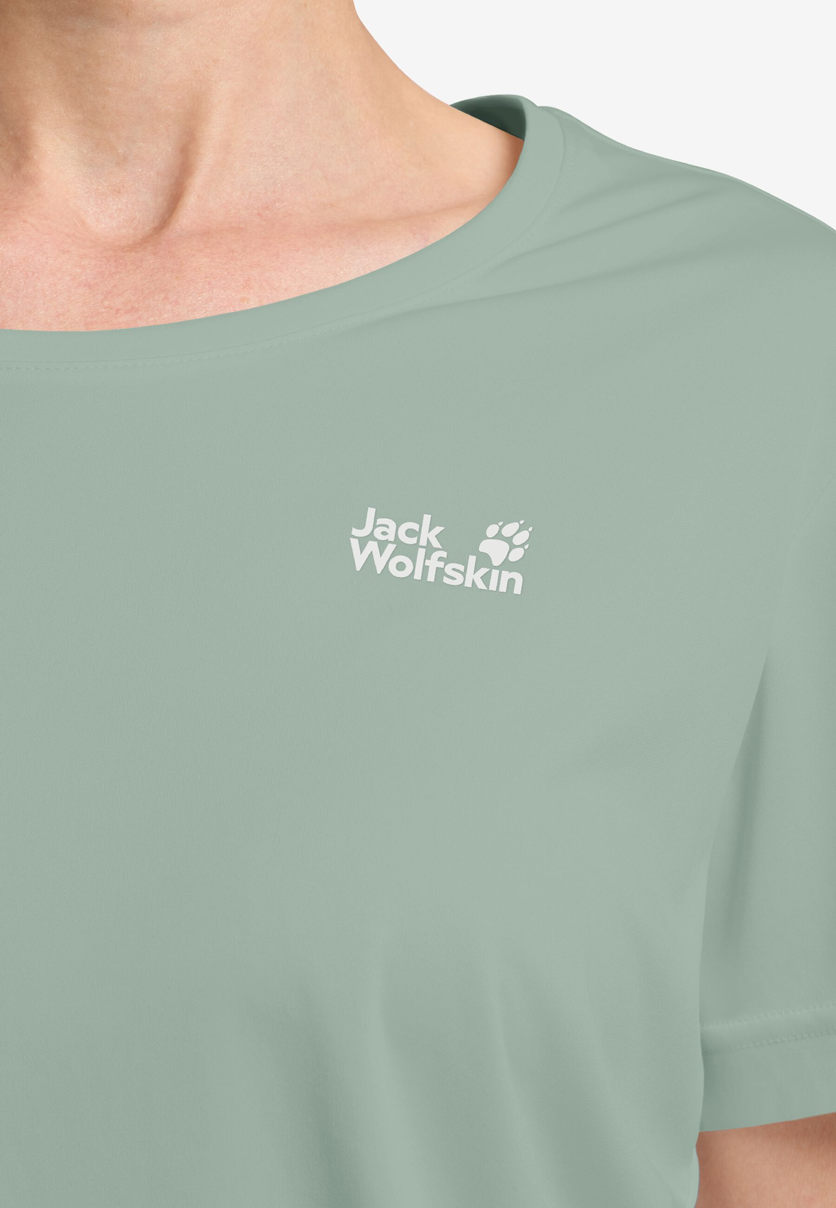 Футболка спортивная женская Jack Wolfskin Tech T W A63294_E0272 S зеленая фото 