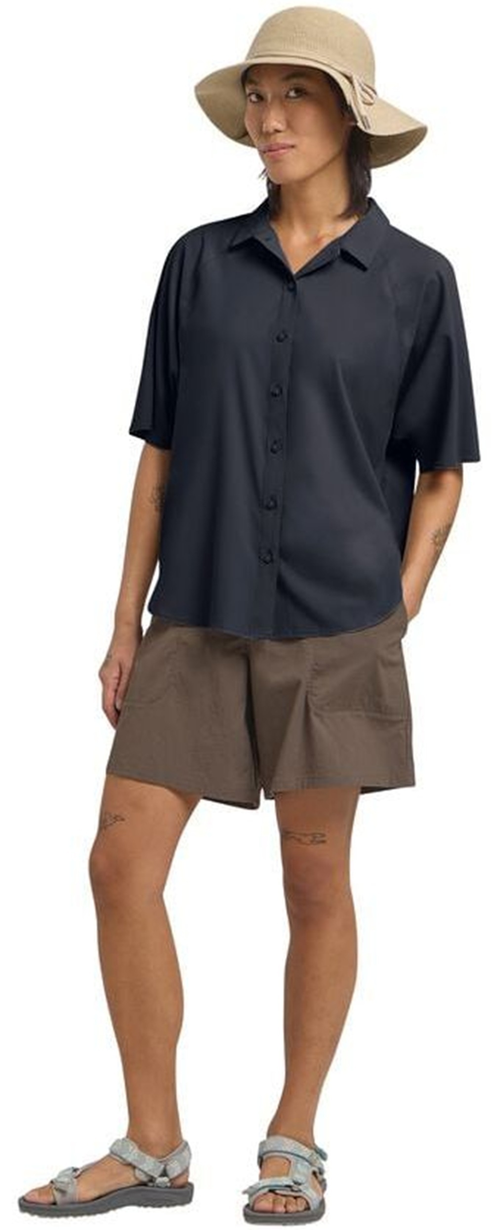 Рубашка женская Jack Wolfskin Sierra Quest Ss Shirt W A63878_C0413 M темно-синяя фото 4