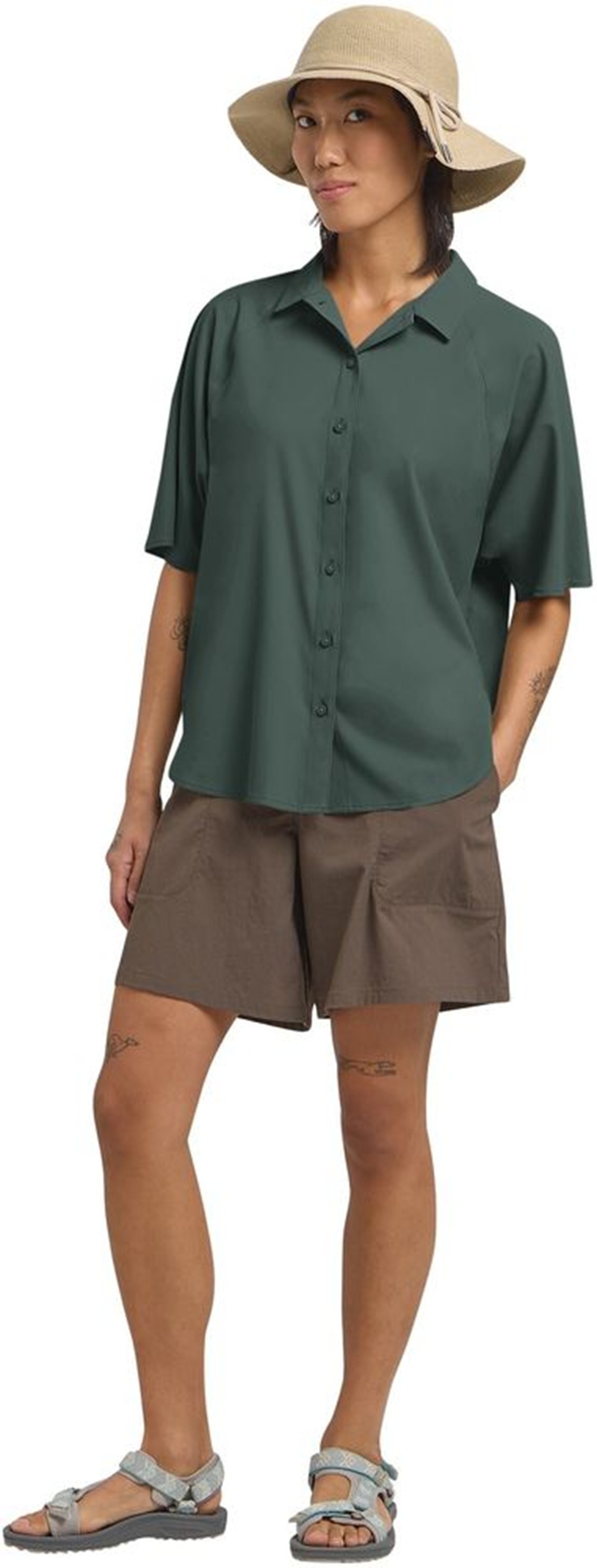Рубашка женская Jack Wolfskin Sierra Quest Ss Shirt W A63878_E0271 S зеленая фото 4