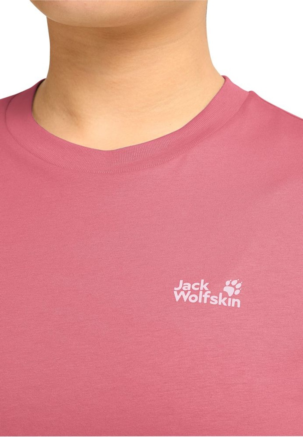 Футболка женская Jack Wolfskin Essential T W A65757_H0111 M розовая фото 
